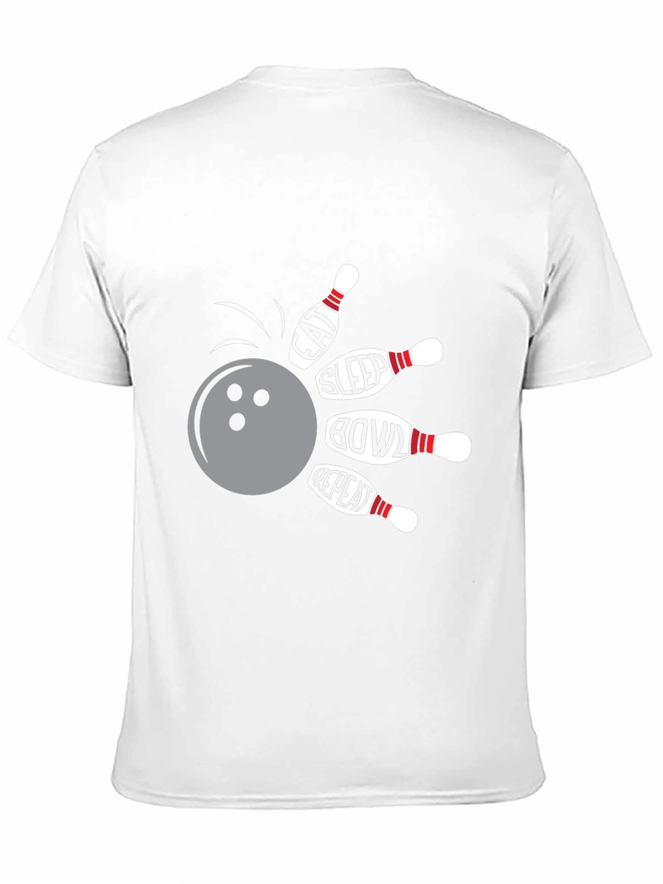Eat Sleep Bowl Repeat Black Graphic Tee