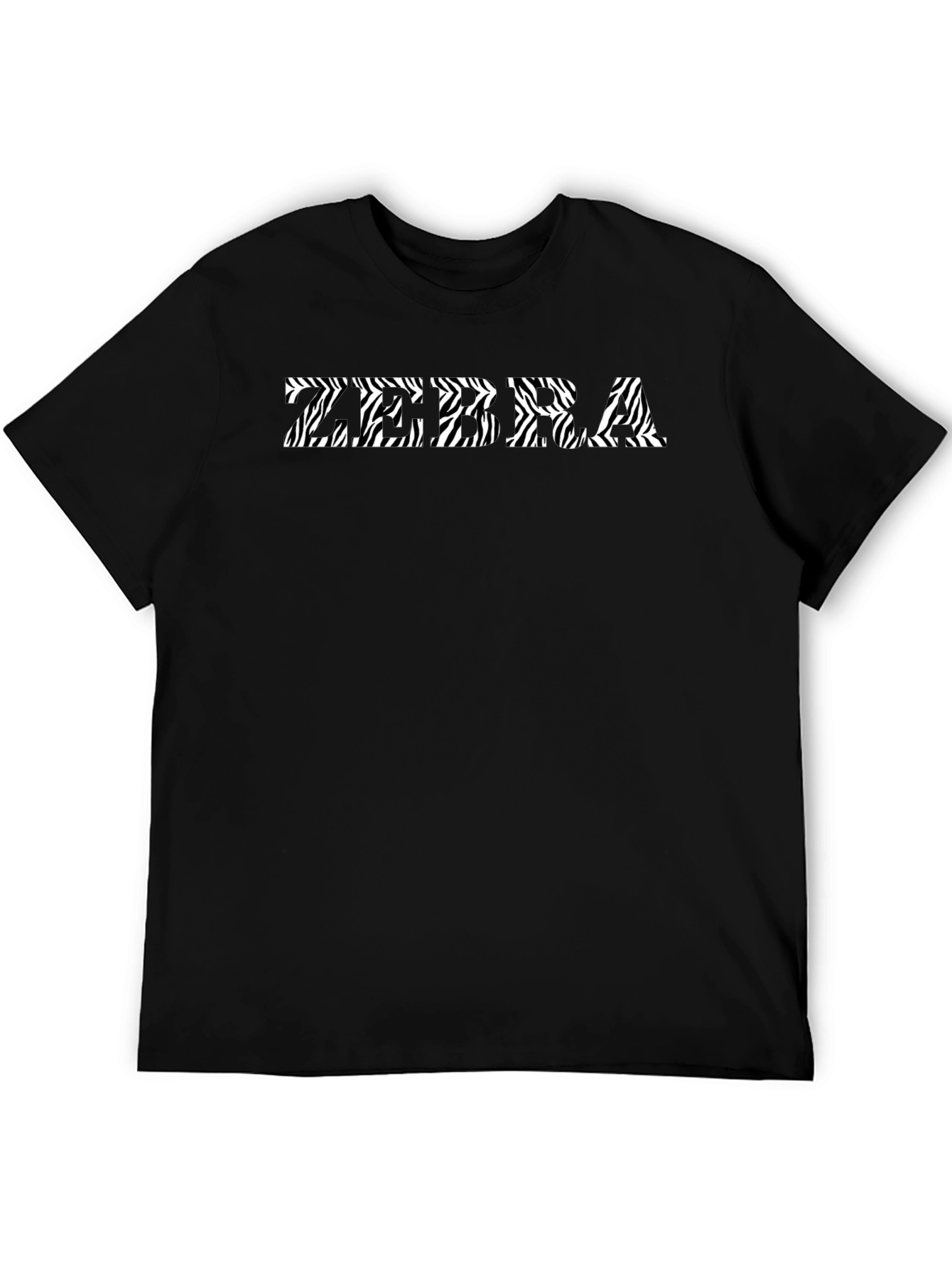 Zebra Print Graphic Tee - Black Cotton T-Shirt