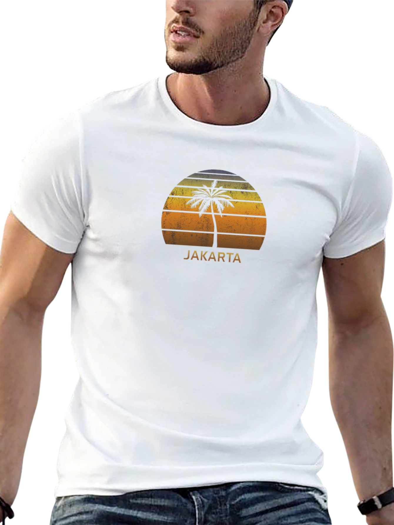 Jakarta Palm Tree Sunset Graphic Tee