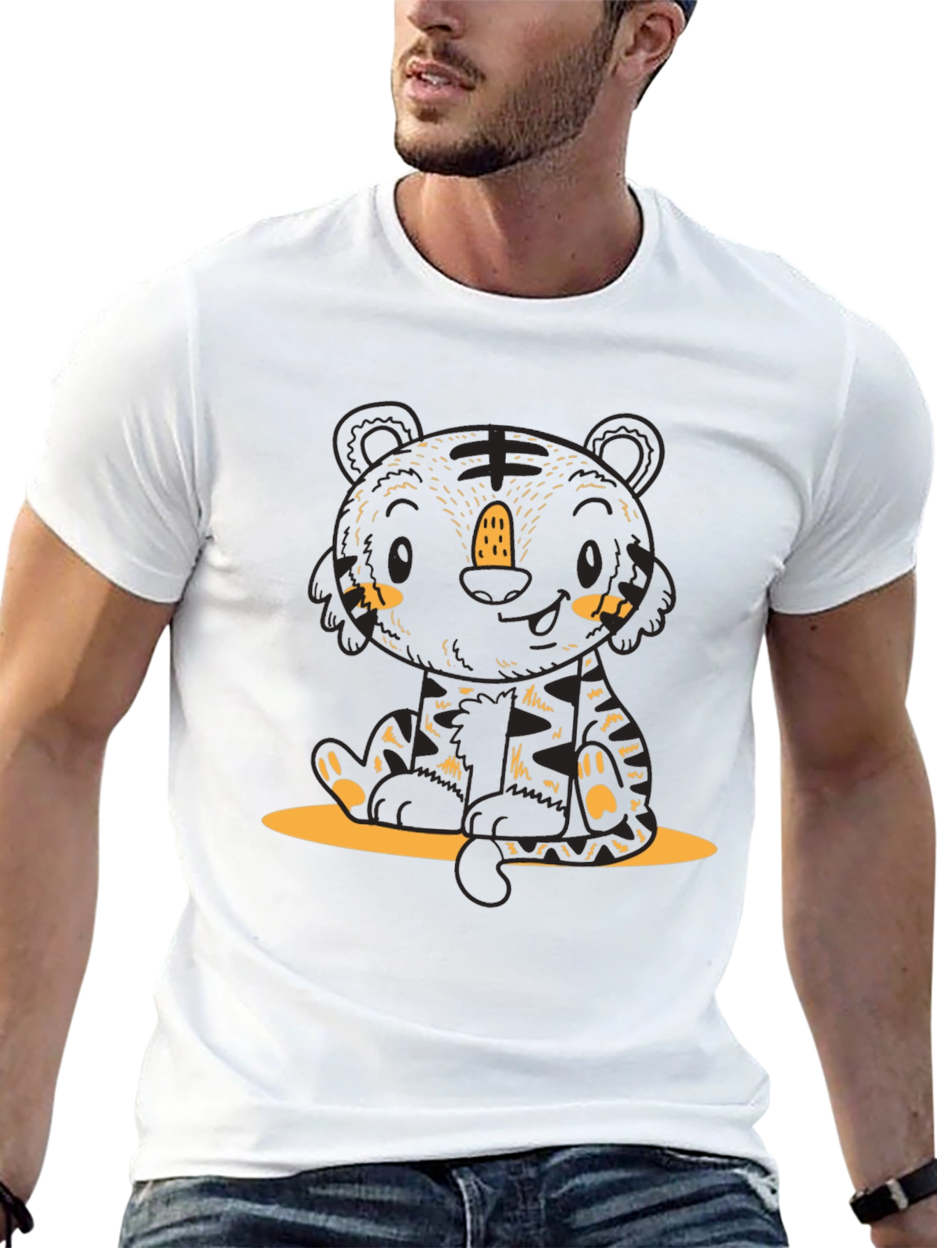 Cute Cartoon Tiger Graphic Tee