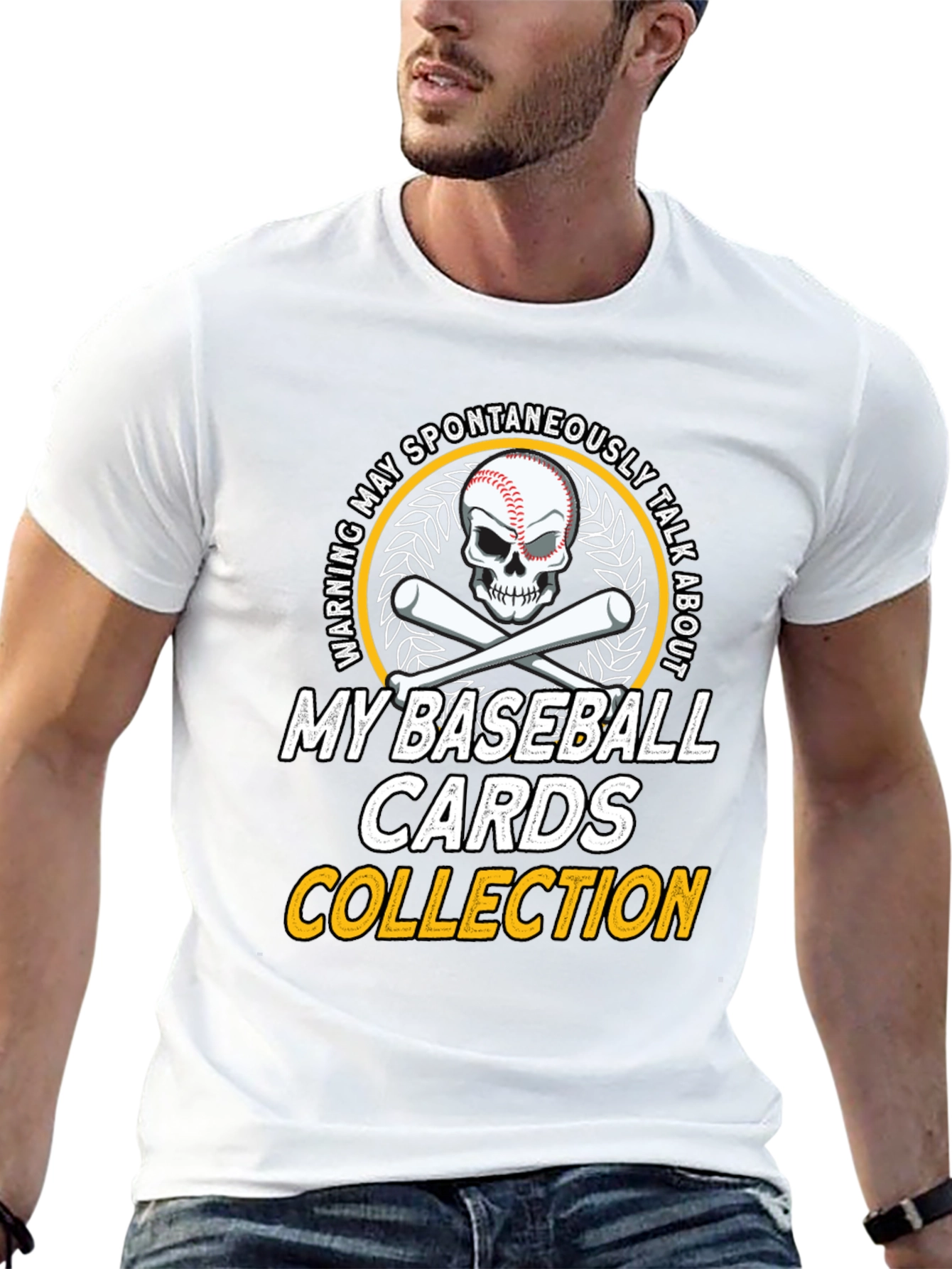 Baseball Cards Collection T-Shirt - Warning May Spontaneously Talk