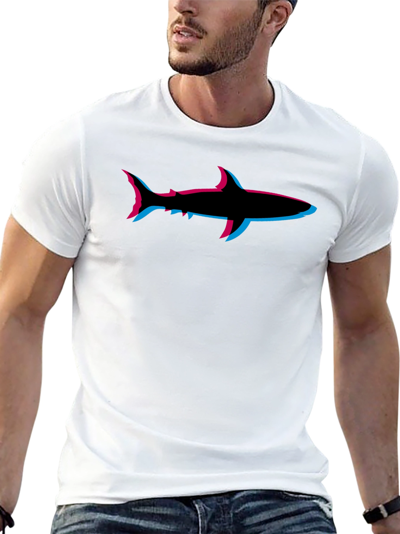 Shark T-Shirt: Retro 3D Style