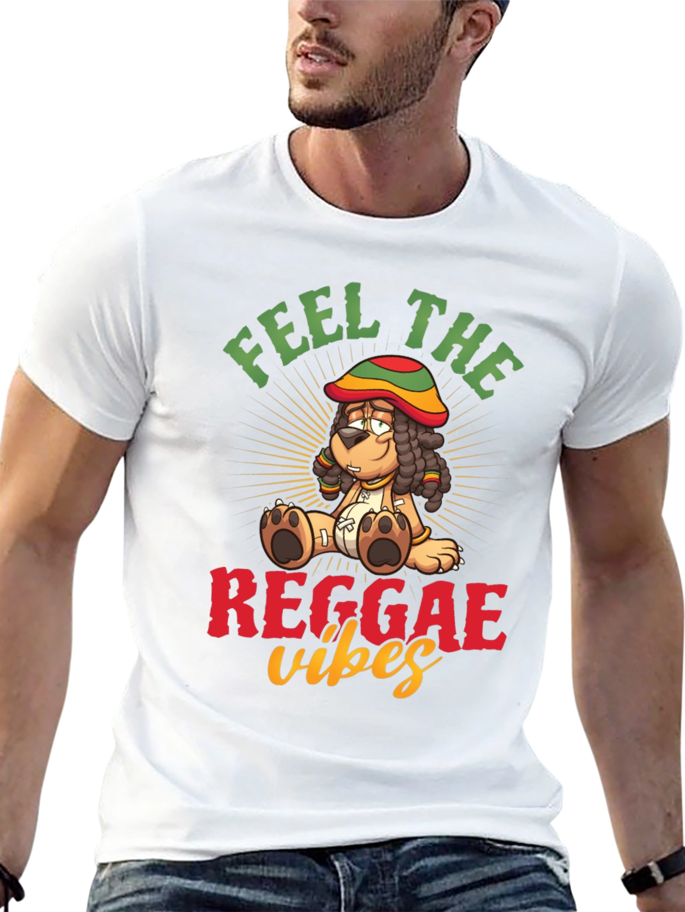 Feel the Reggae Vibes Dog T-Shirt – Cool Music Graphic Tee