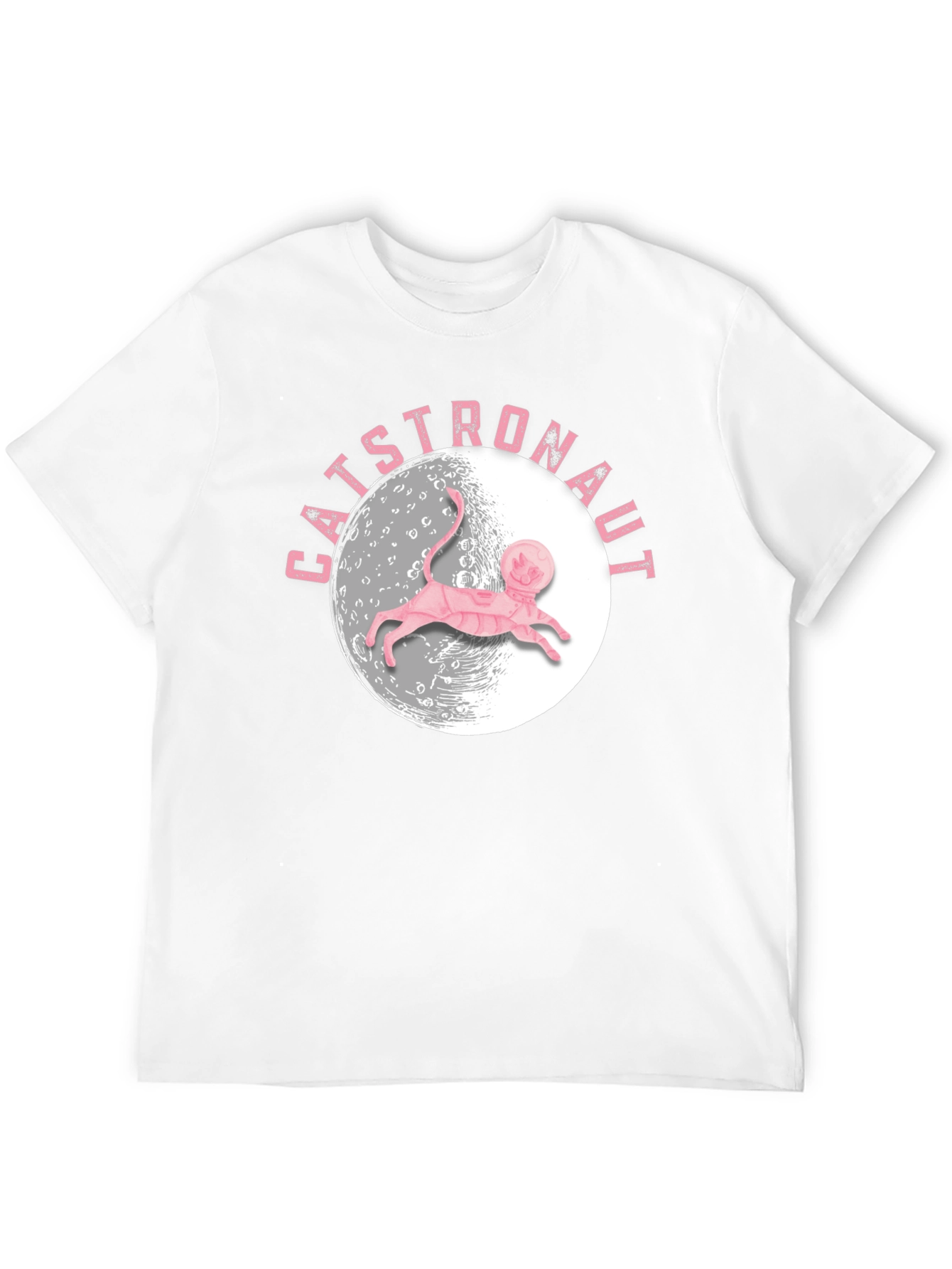 Catstronaut T-Shirt - Pink Cat Astronaut on the Moon