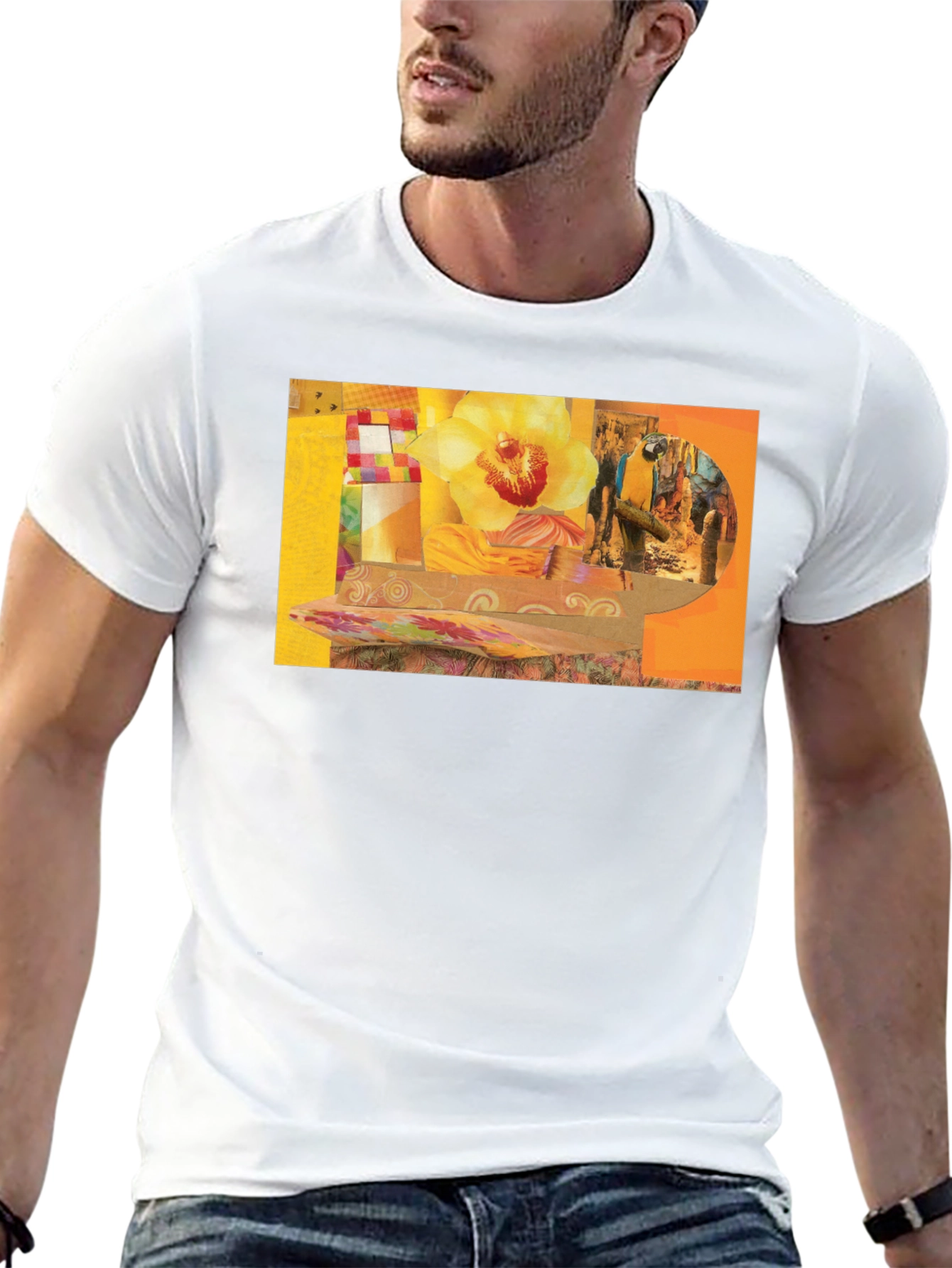 Abstract Floral Collage T-Shirt