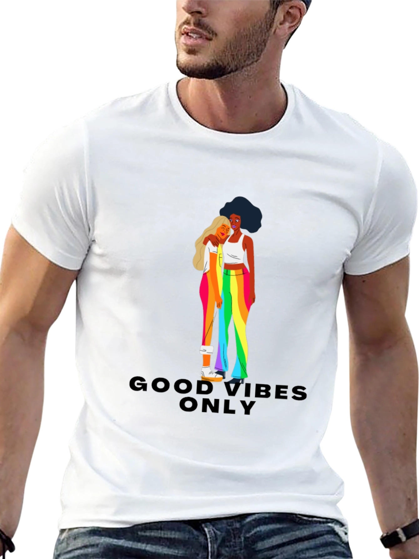 Good Vibes Only Pride Graphic Tee