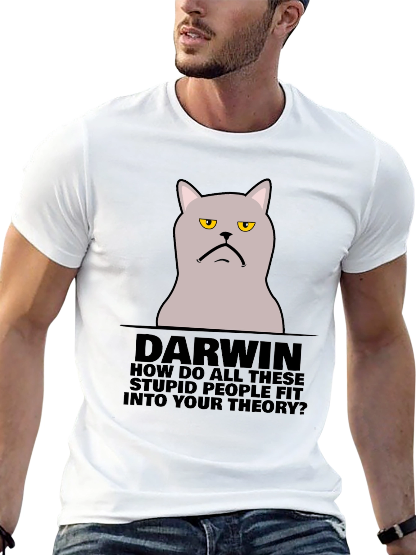 Darwin Cat T-Shirt - Funny Theory Design