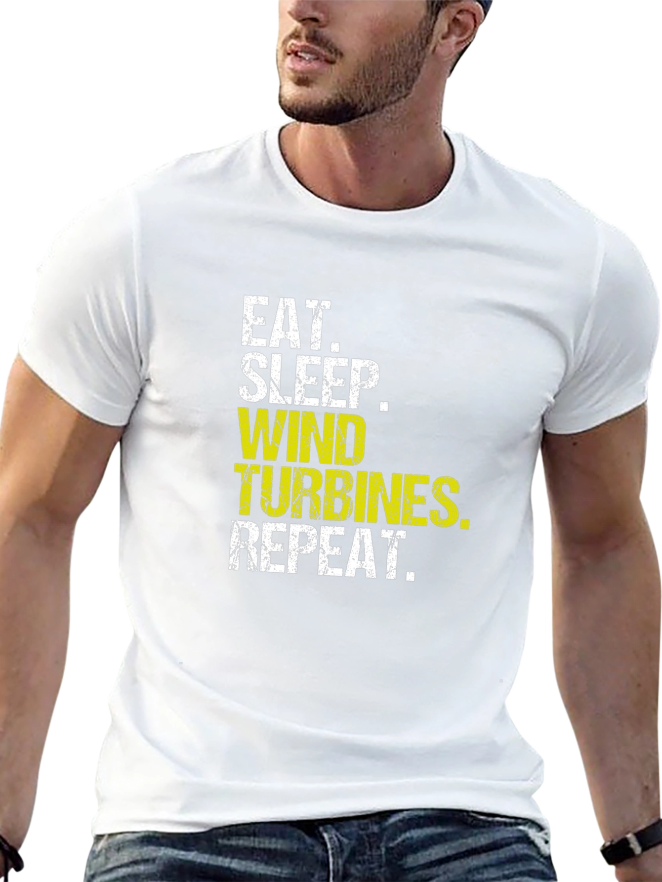 Eat Sleep Wind Turbines Repeat Black T-Shirt