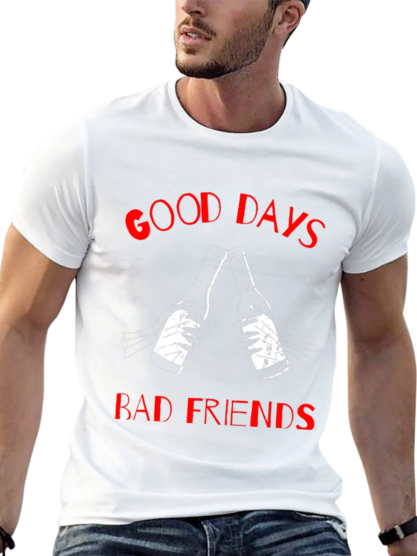 Good Days Bad Friends Graphic Tee - Black T-Shirt