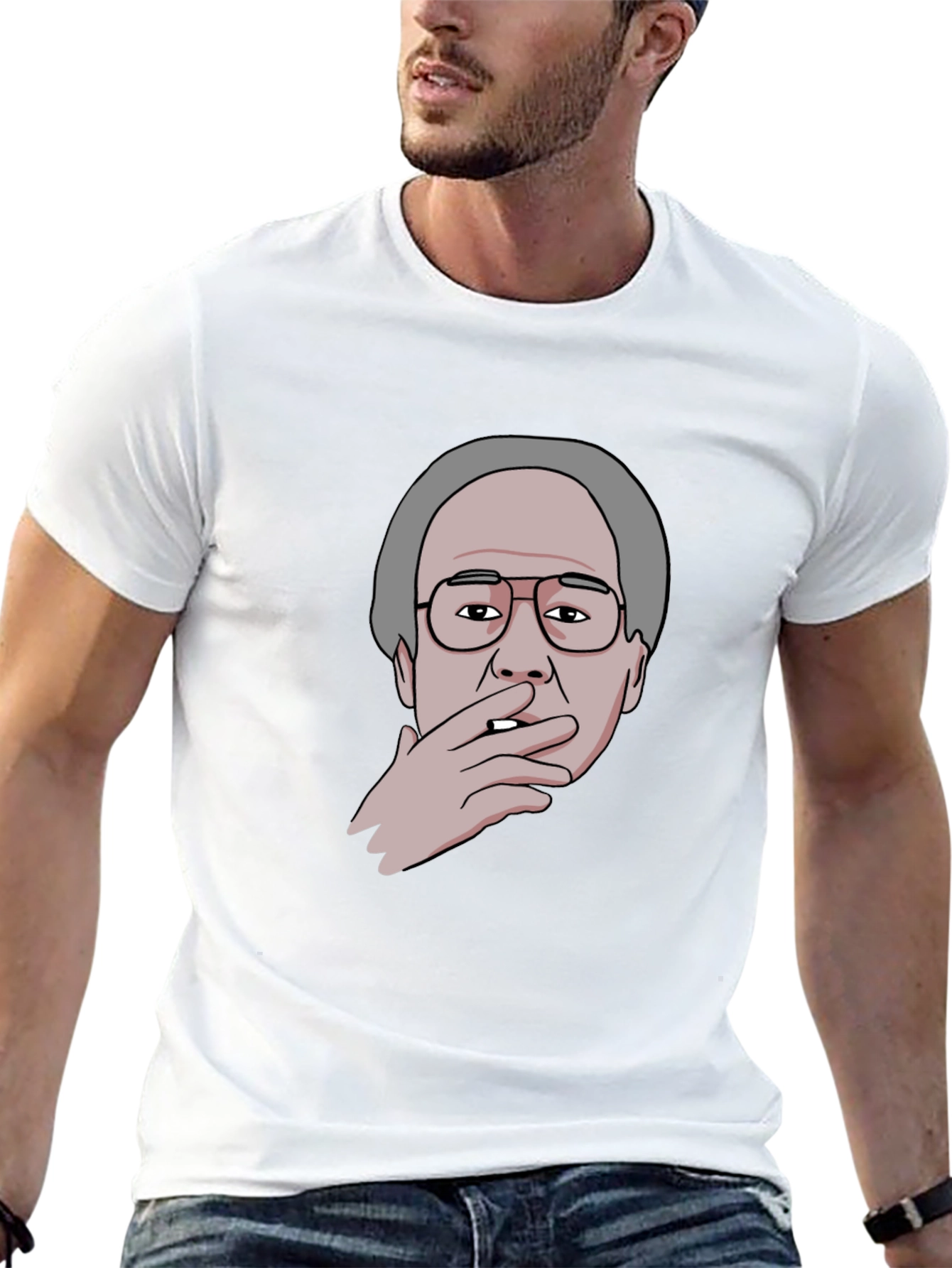 Smoking Man Graphic Tee - Black