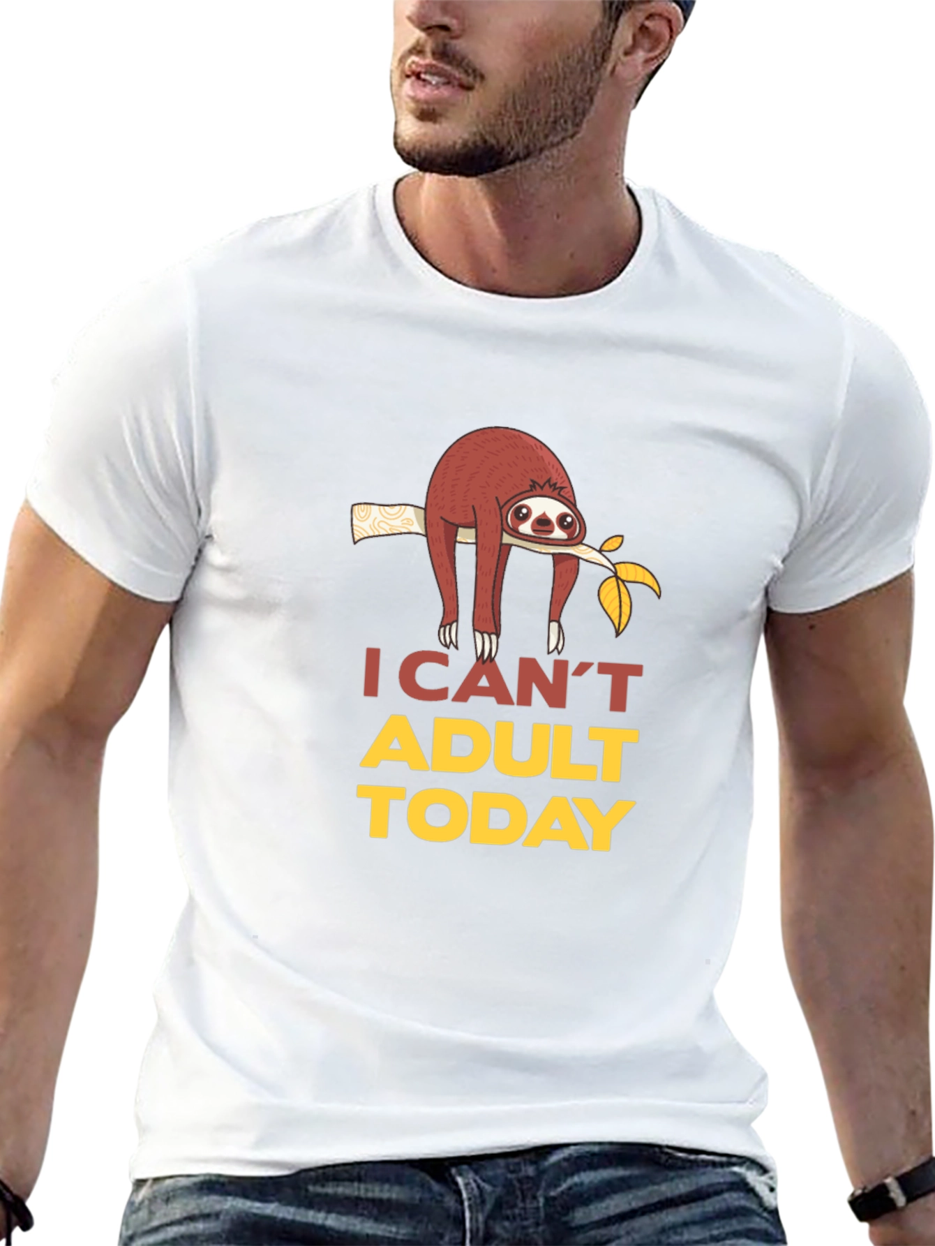 I Cant Adult Today Sloth Graphic T-Shirt