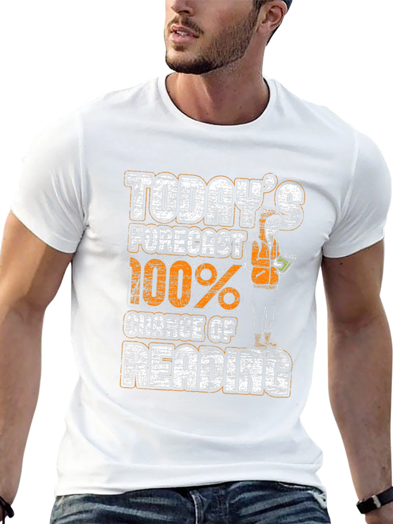 Todays Forecast 100% Chance of Reading Graphic T-Shirt