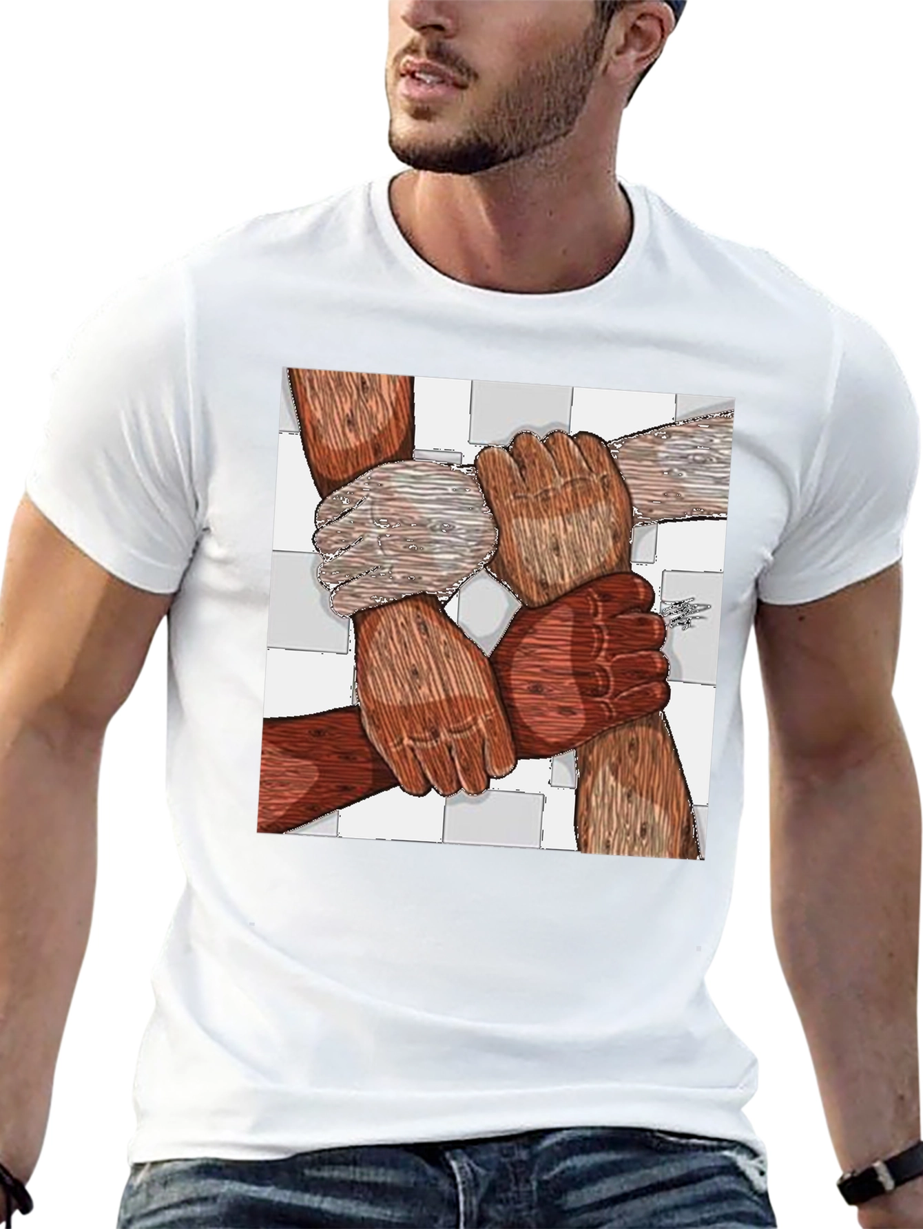 Unity Tee - Diverse Hands United Graphic Print