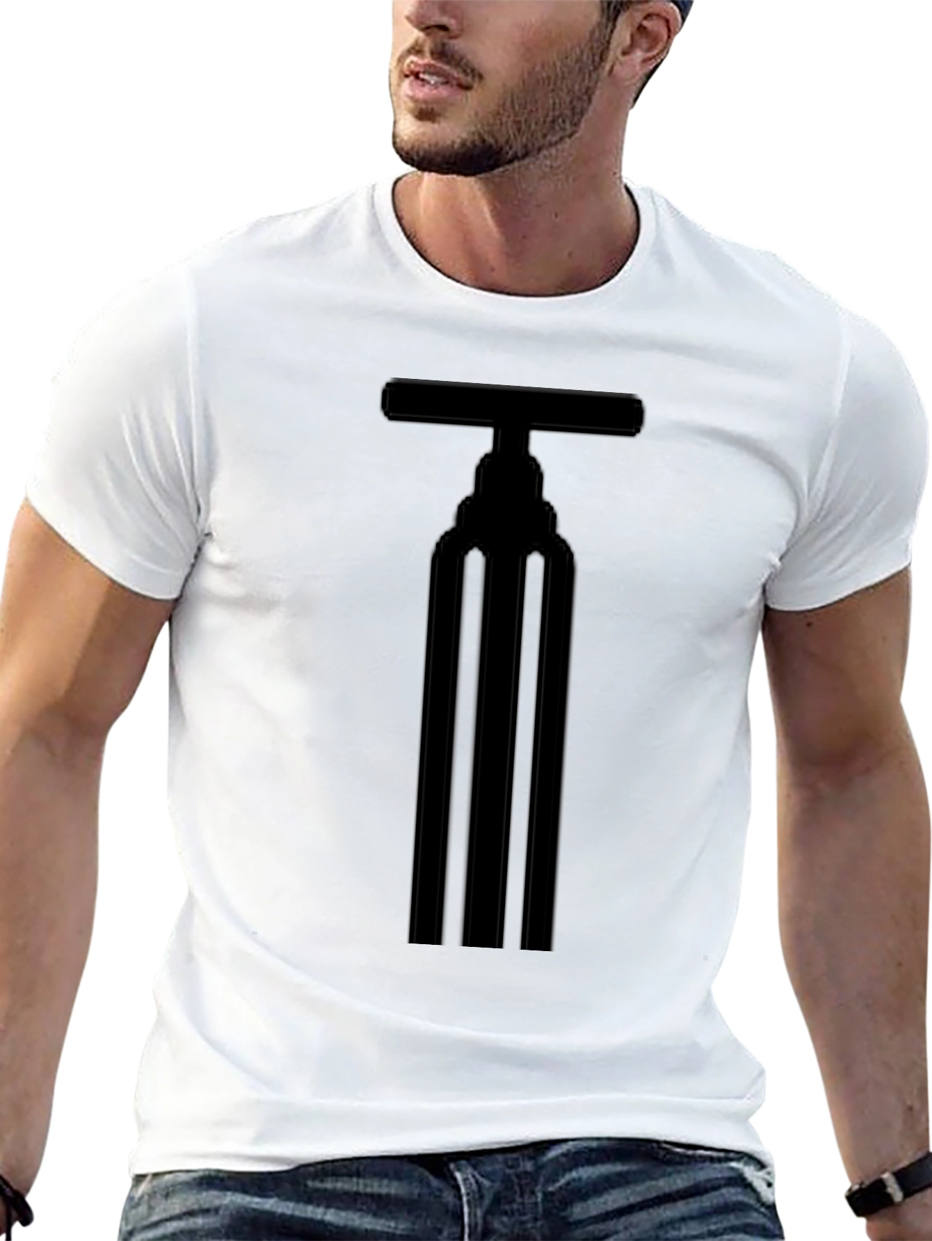 Mens Black Wine Opener Graphic T-Shirt