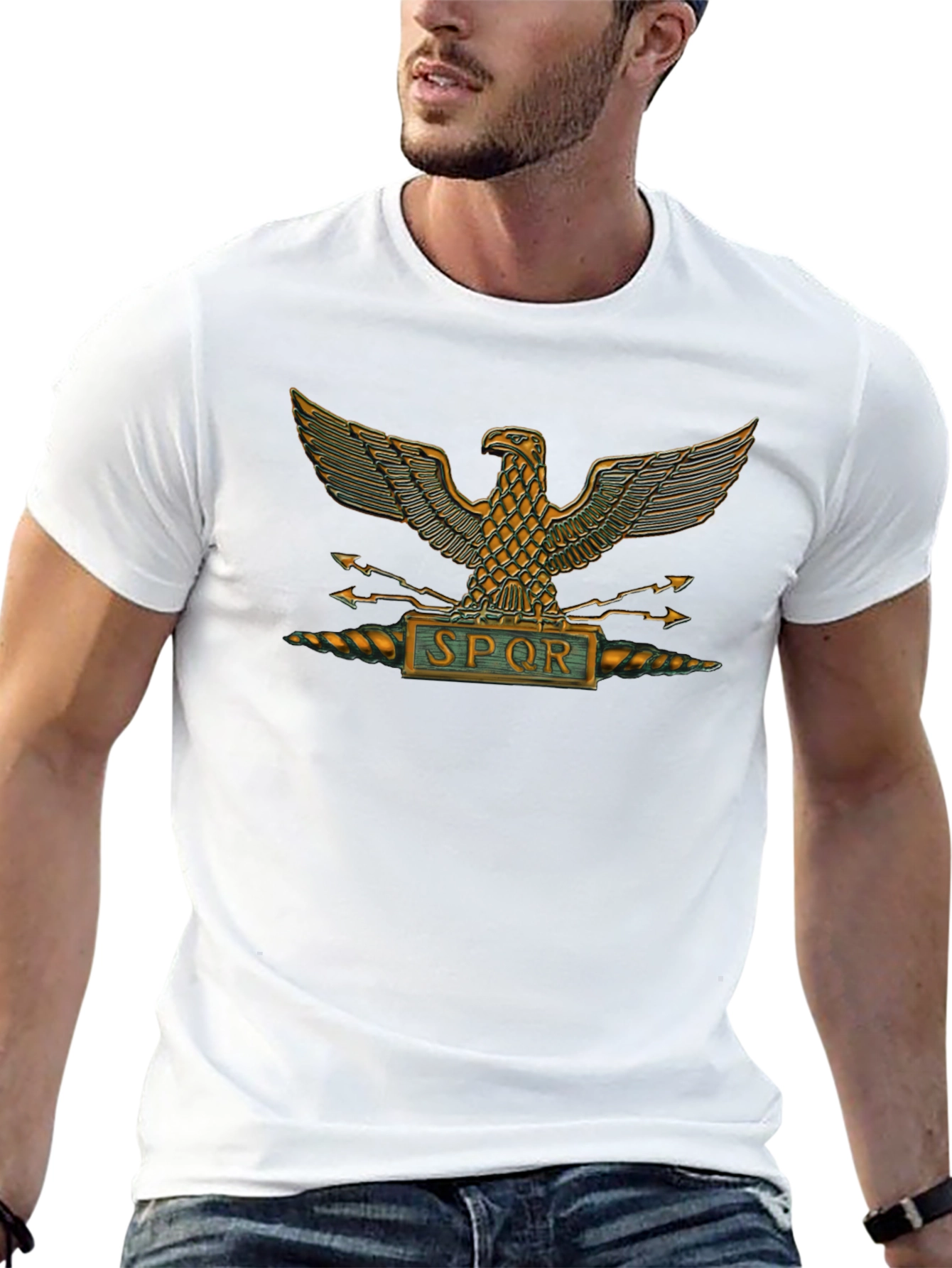 SPQR Roman Eagle T-Shirt - Black
