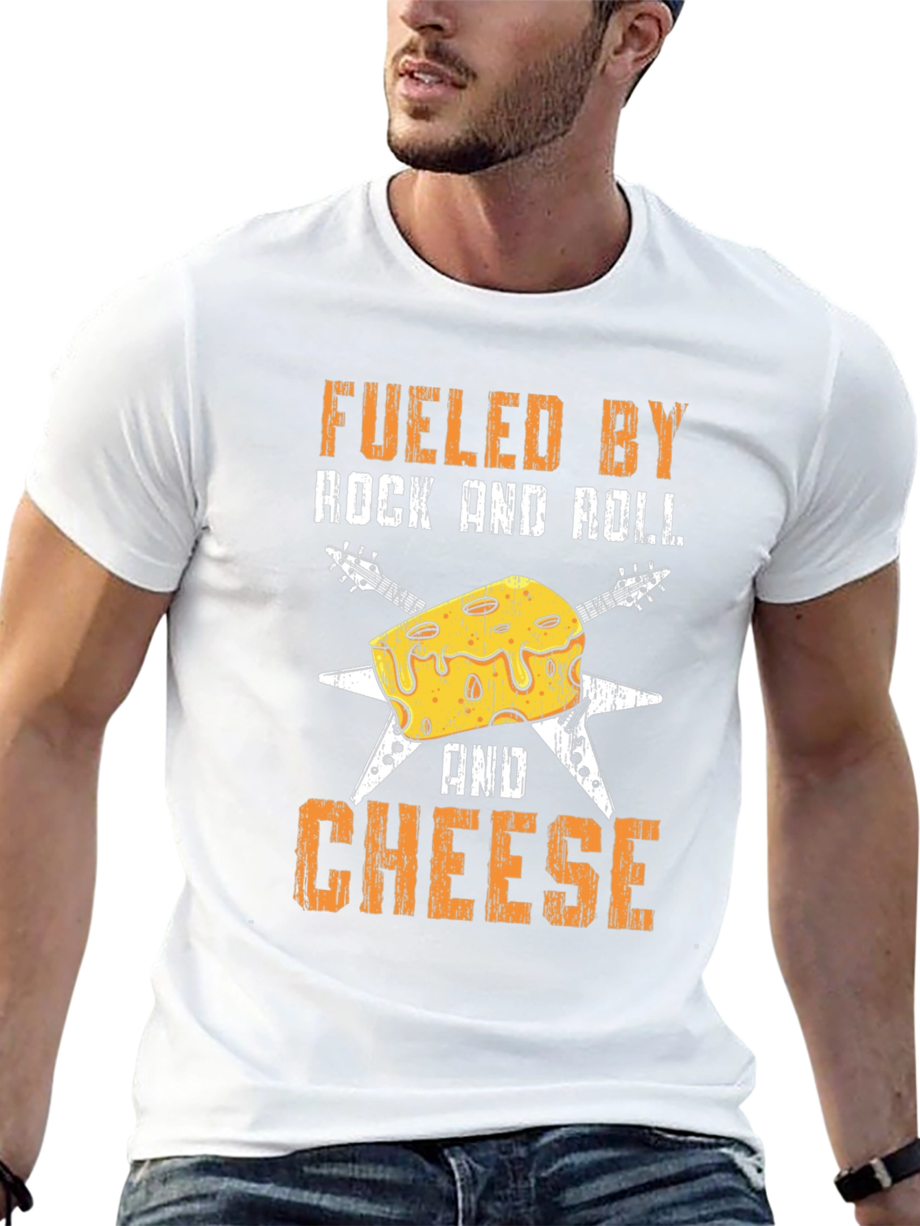 Fueled By Rock and Roll and Cheese Graphic Tee