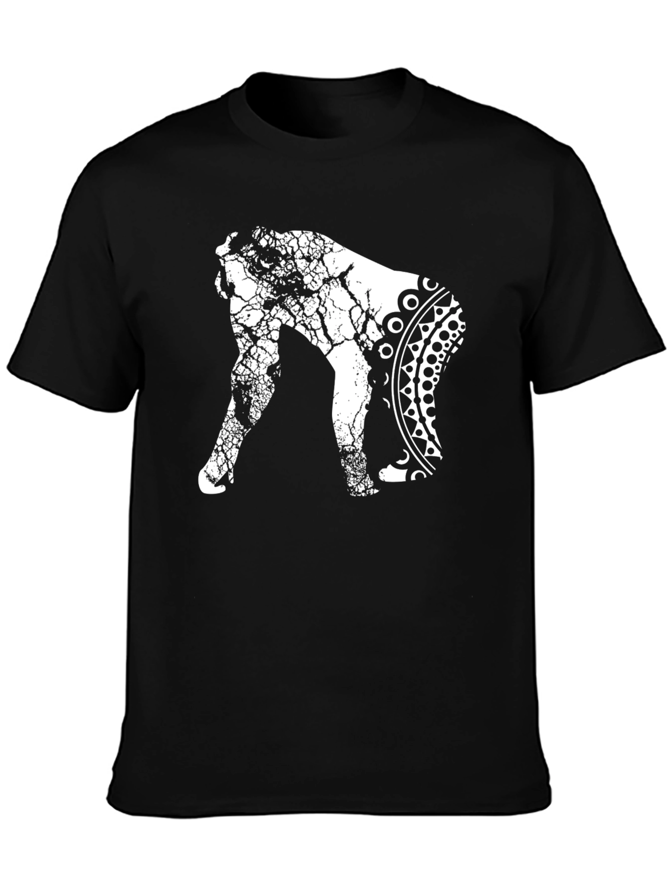 Abstract Gorilla Graphic Print Crew Neck T-Shirt