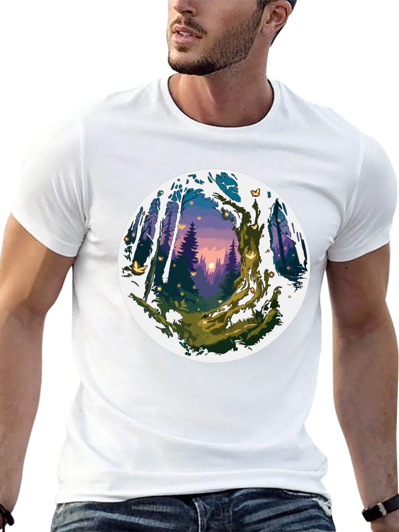 Enchanted Forest Graphic Tee - Unisex Black T-Shirt