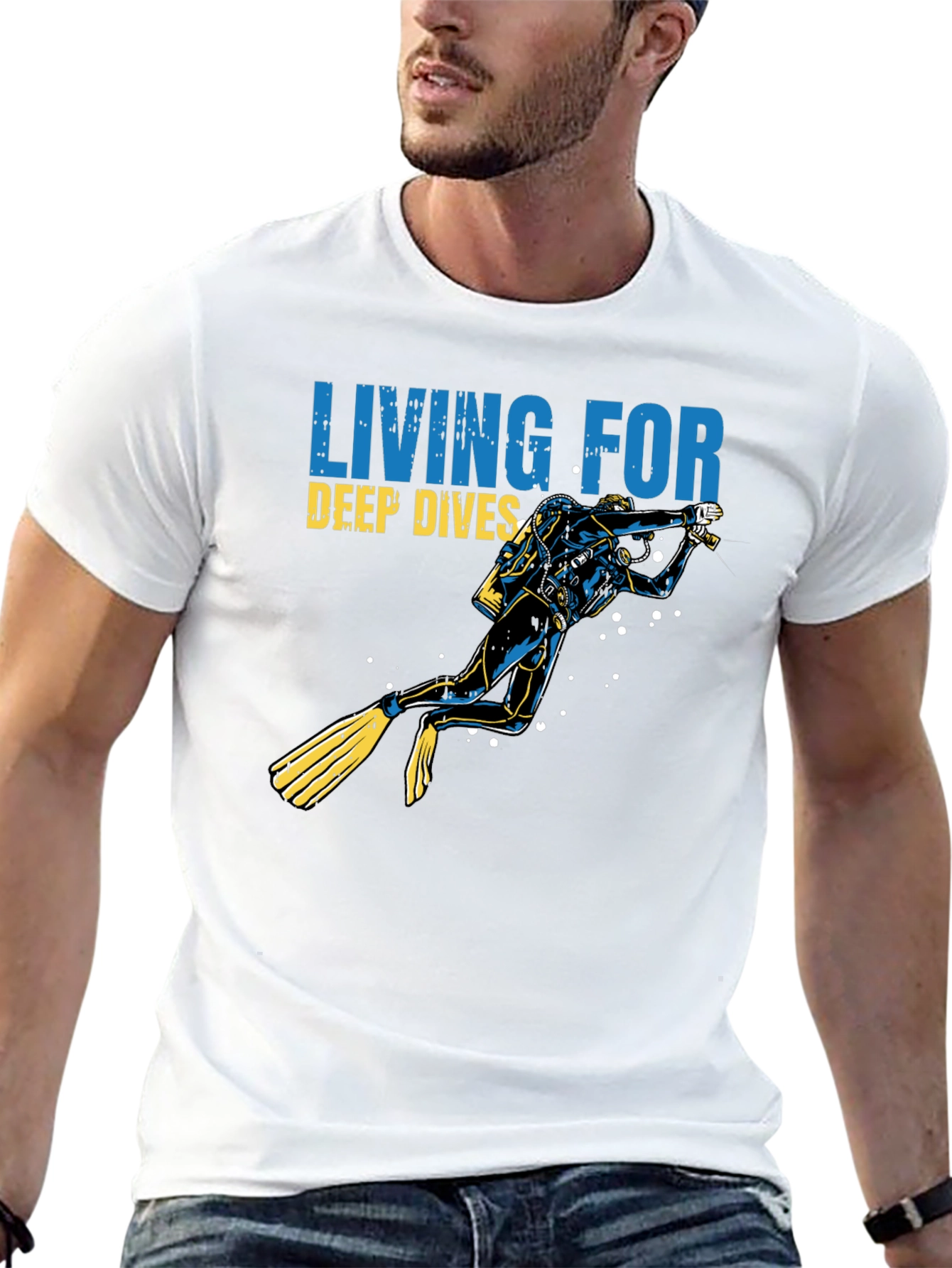 Diver Graphic T-Shirt - Living for Deep Dives