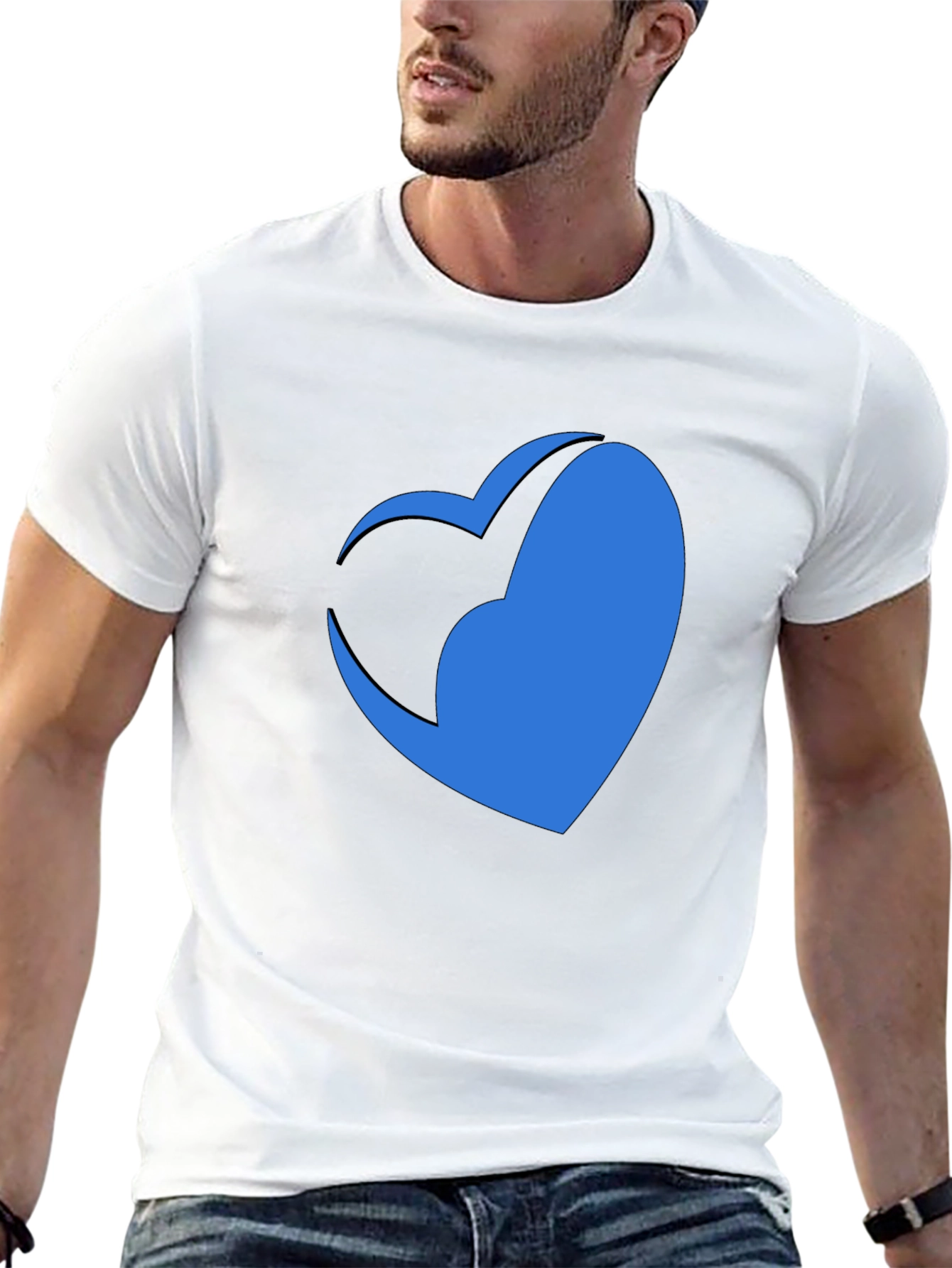 Modern Heart Graphic Tee - Stylish Casual Comfort