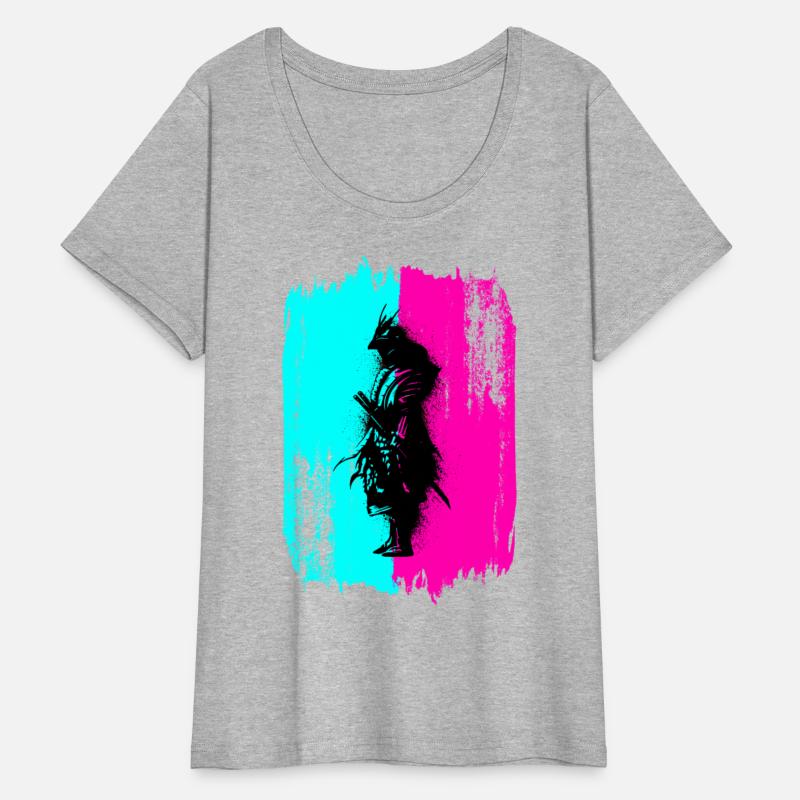 Black Samurai In A Turquoise And Pink Frame