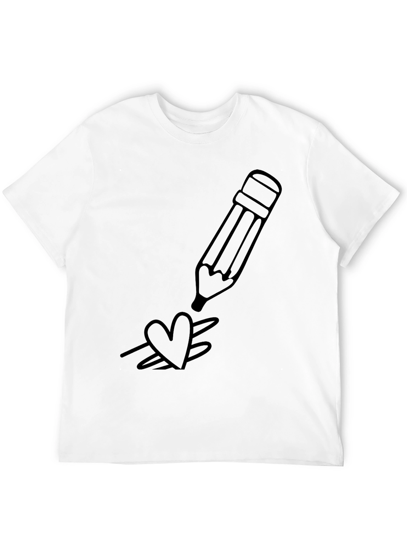 Heart Pencil T-Shirt - Artsy Graphic Tee