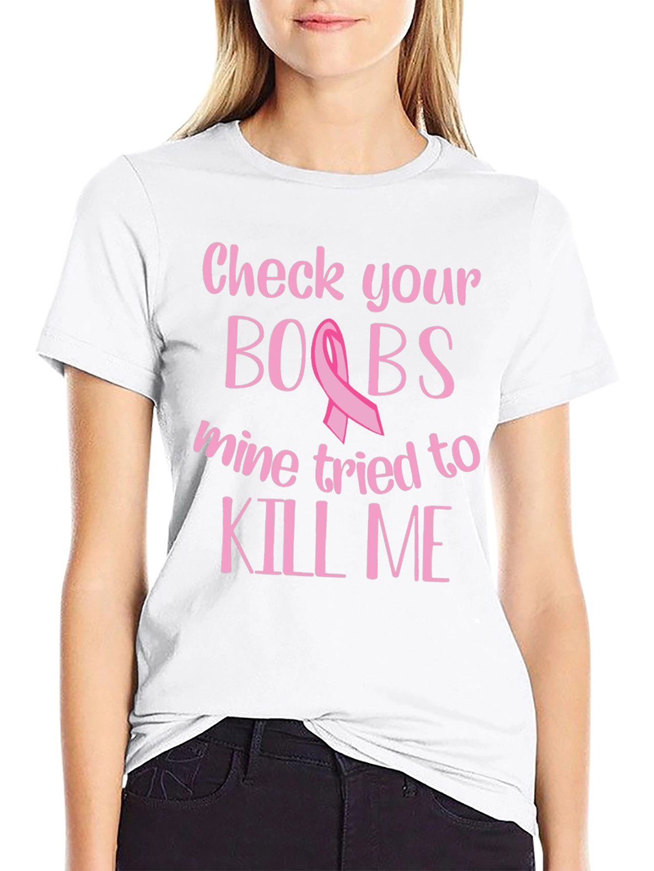 Check Your Boobs Black T-Shirt
