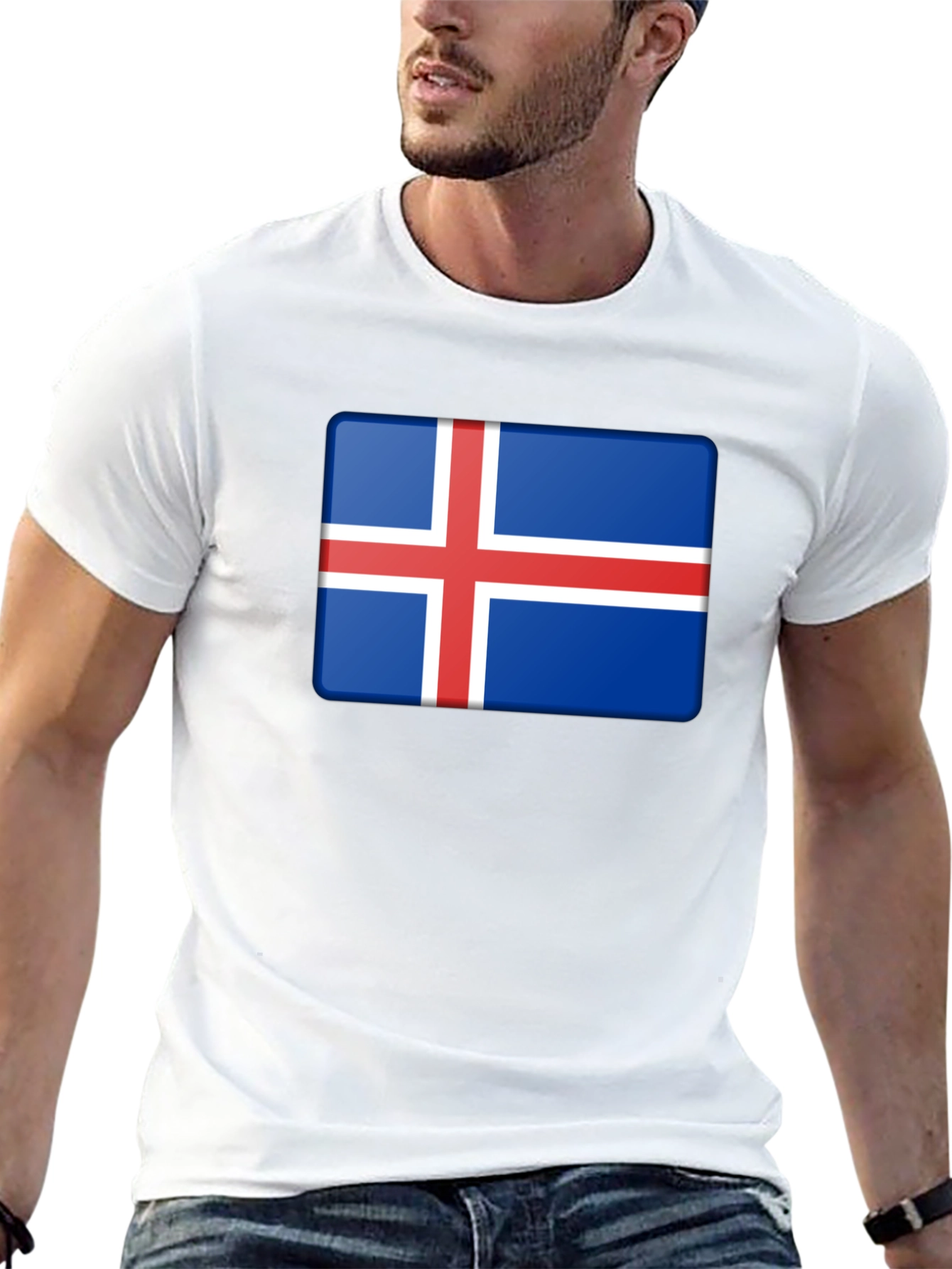 Iceland Flag Graphic Tee - Black