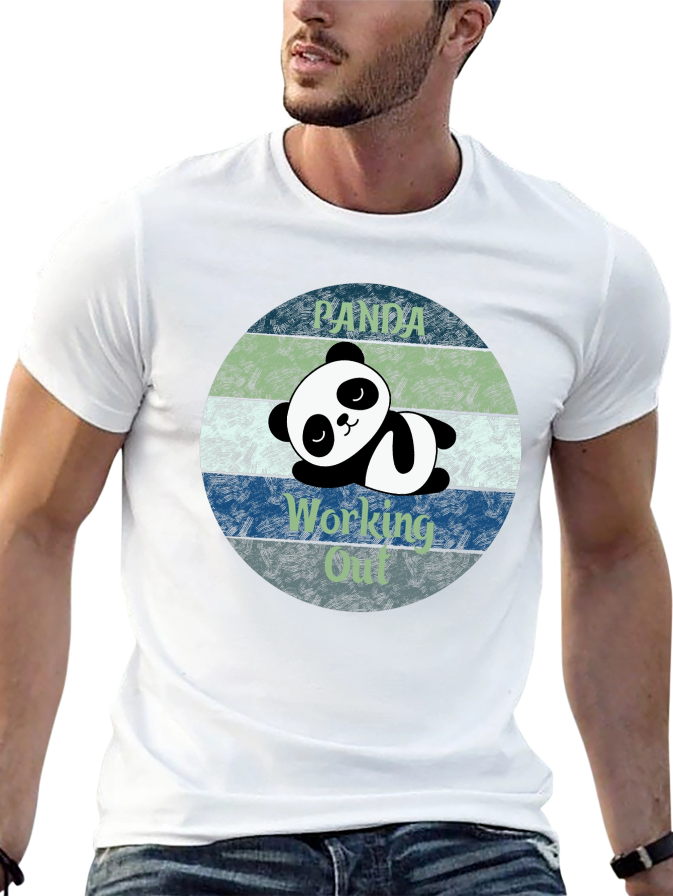 Panda Working Out Funny T-Shirt