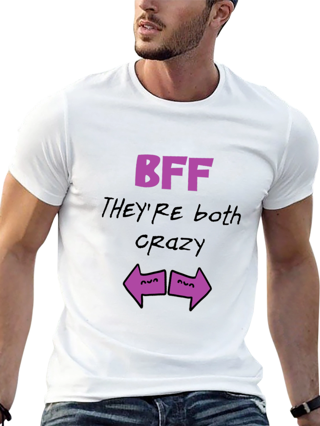 Crazy BFF Graphic Tee - Black