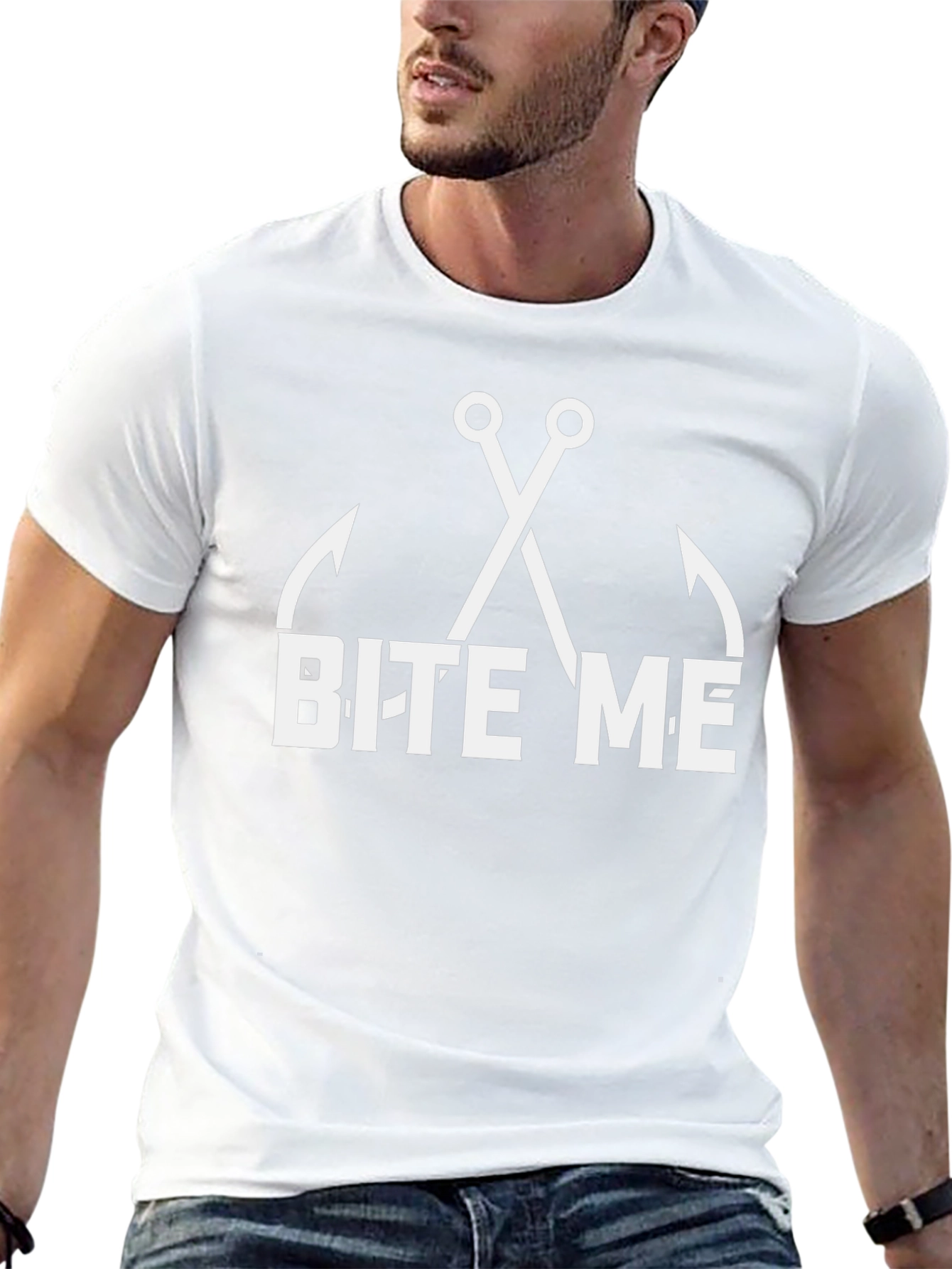 Bite Me Fishing Hook T-Shirt - Funny Angler Tee