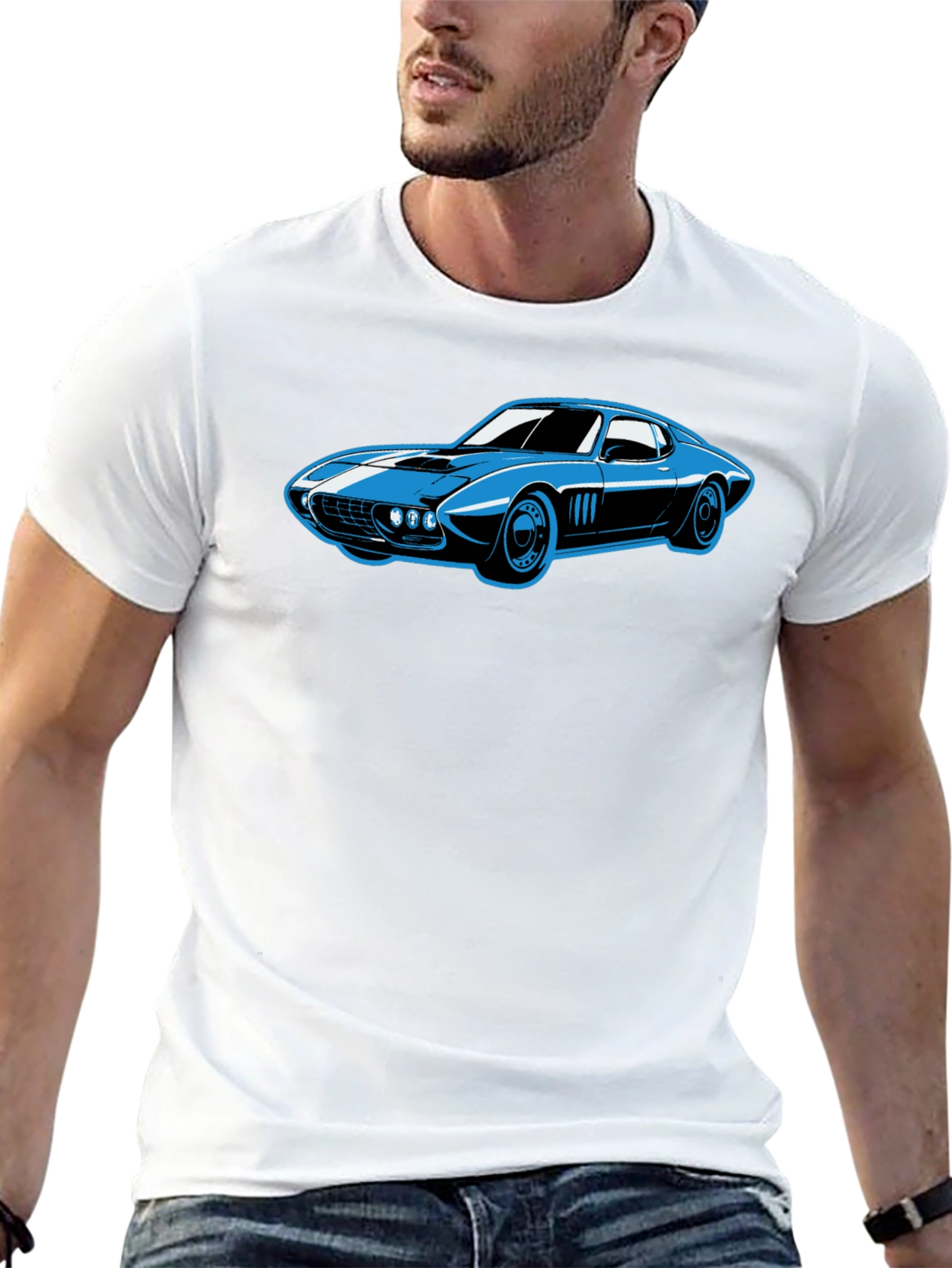 Cool Car Graphic Tee - Black T-Shirt