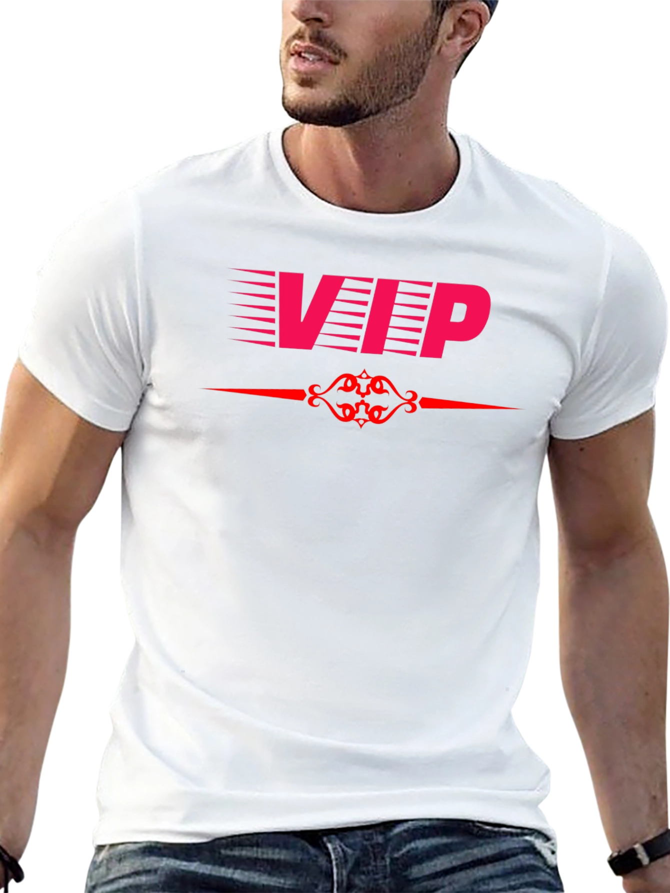 VIP Graphic Tee - Stylish Crew Neck
