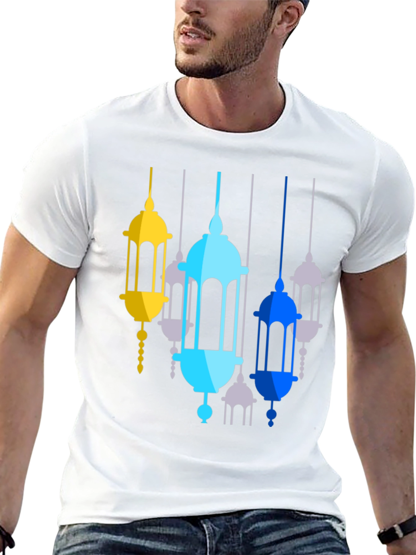 Lantern Graphic Print Black T-Shirt