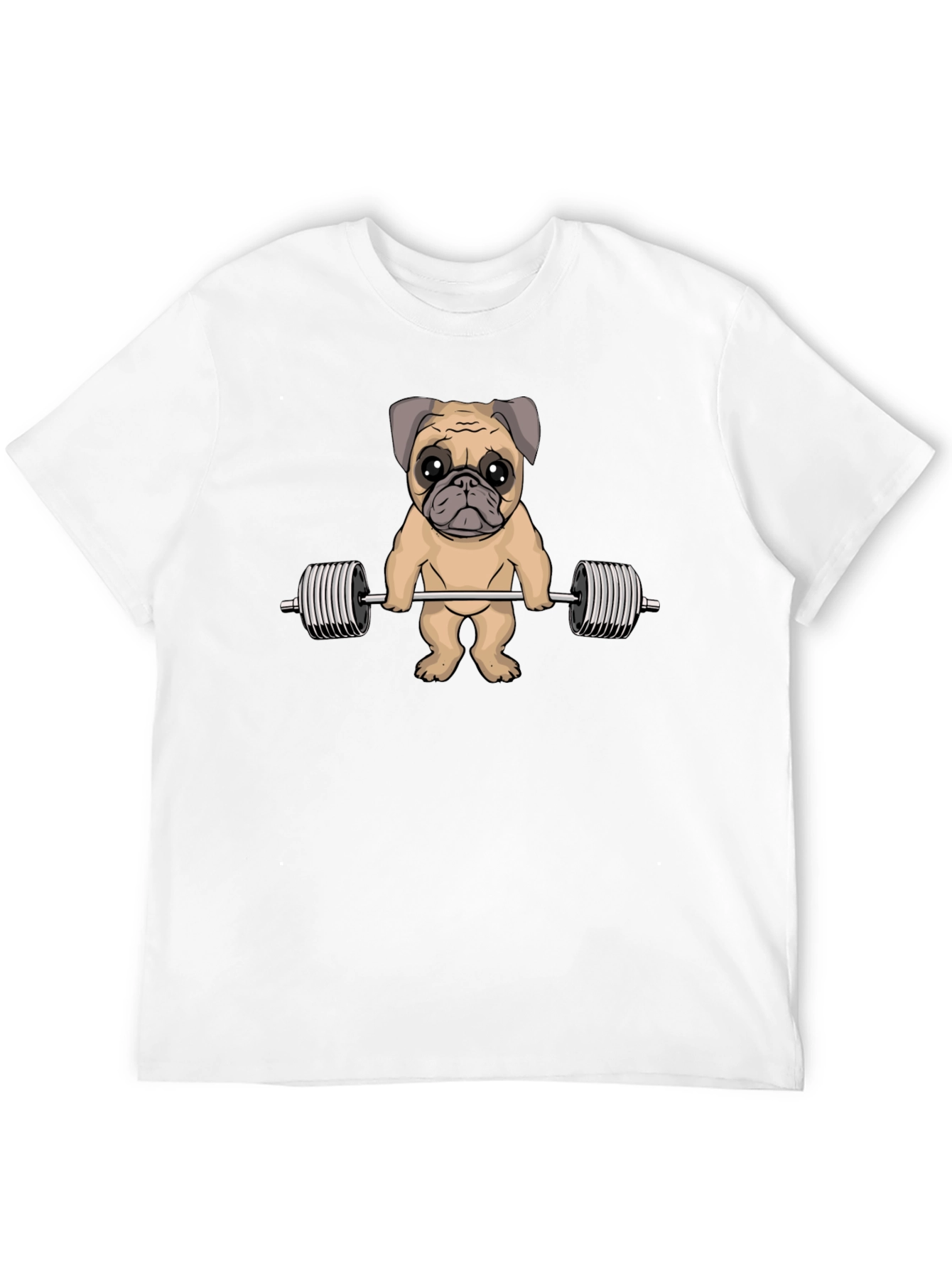 Pug Lifting Weights Graphic T-Shirt