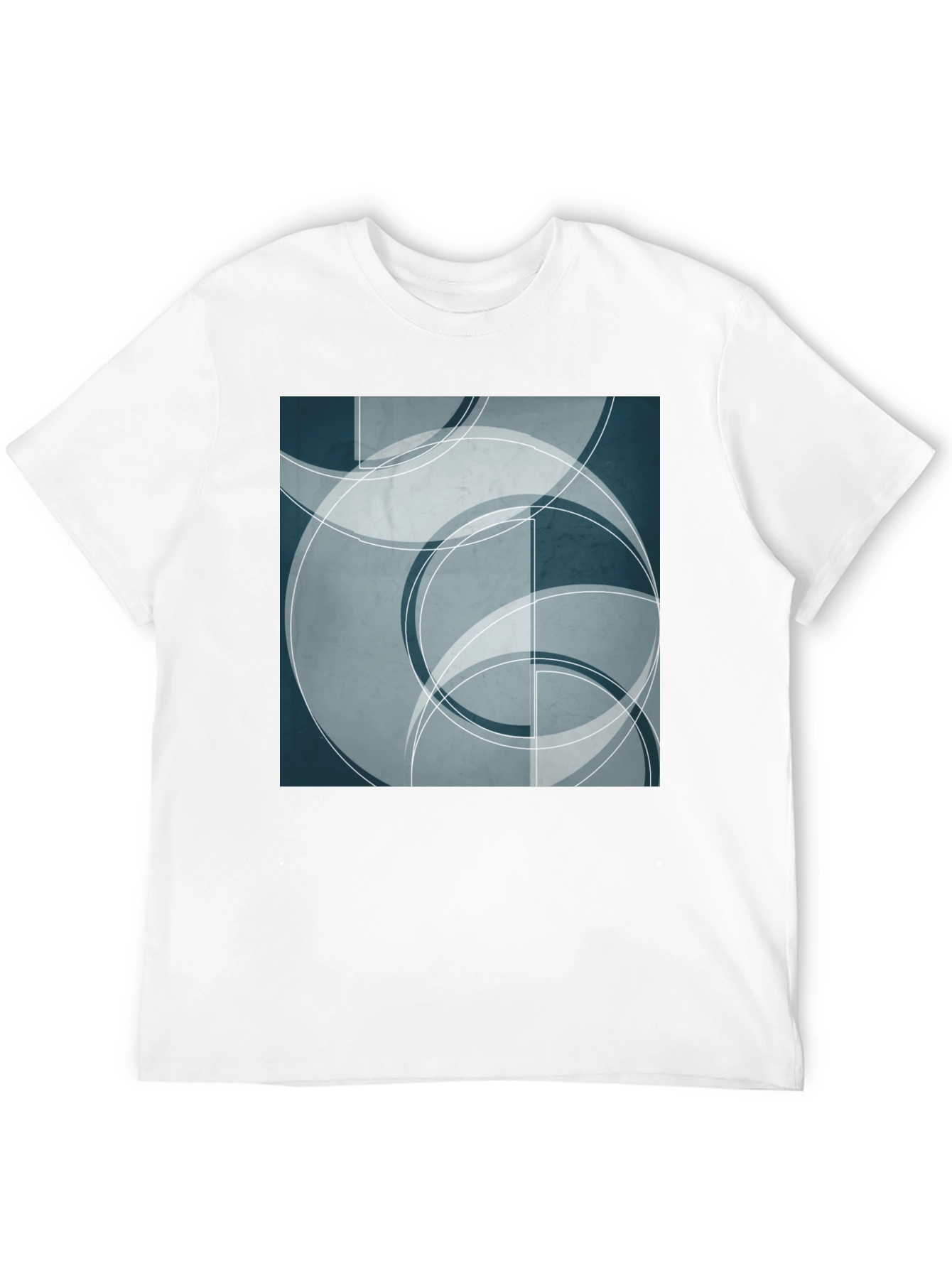 Abstract Geometric Circle Design Black T-Shirt