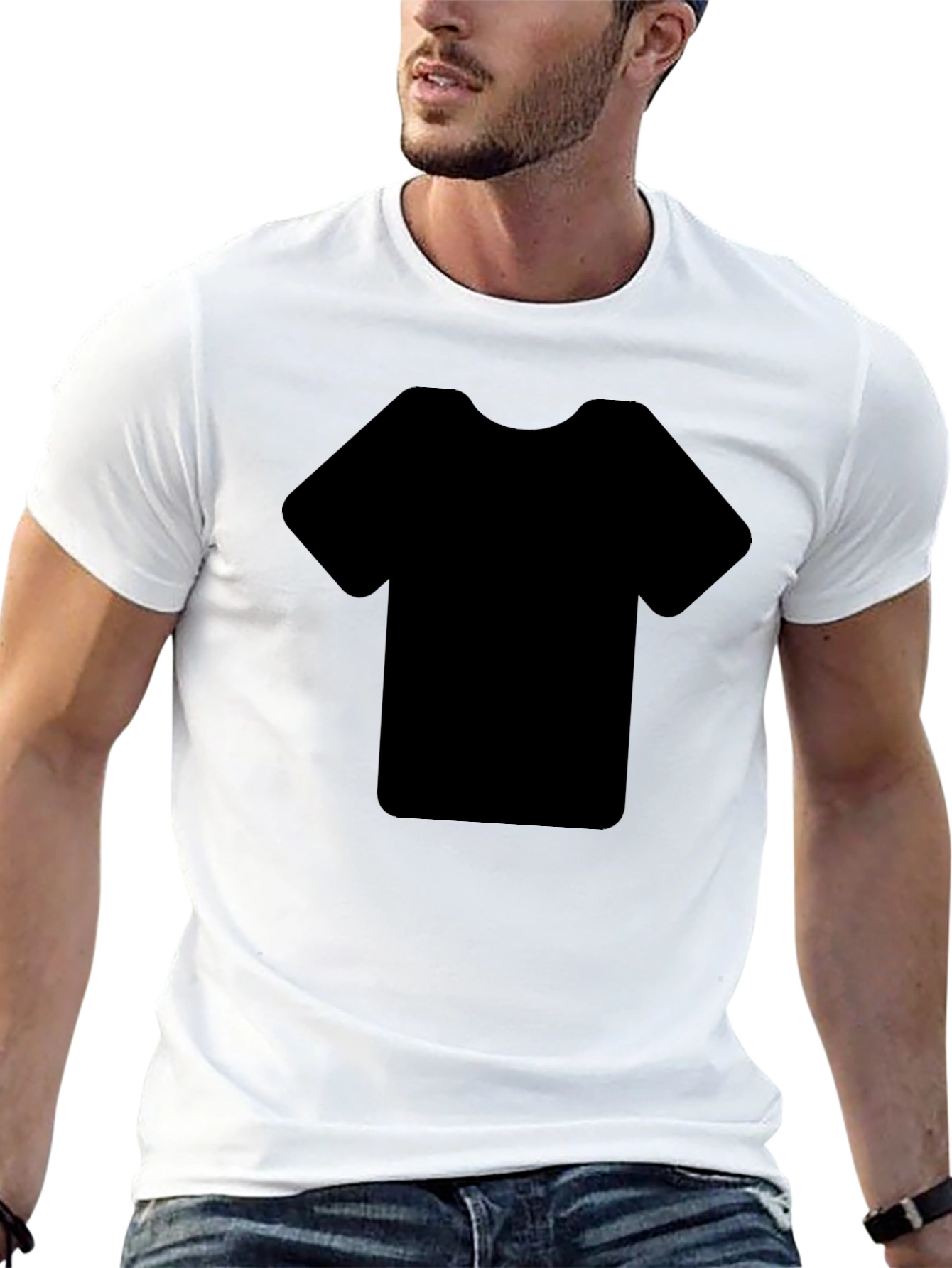Plain Black Crew Neck Short Sleeve T-Shirt