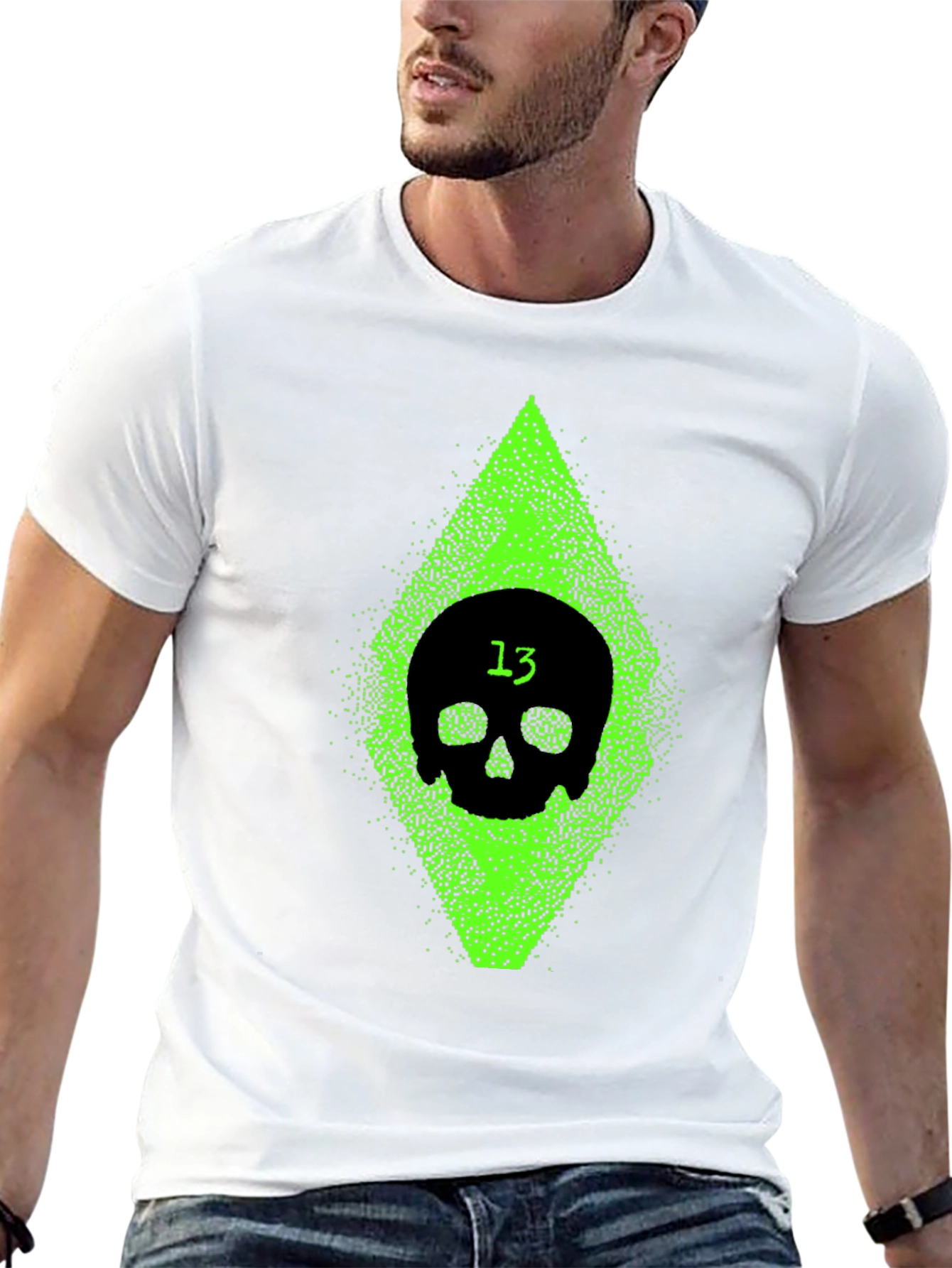 Skull 13 Graphic Tee - Black Cotton Comfort