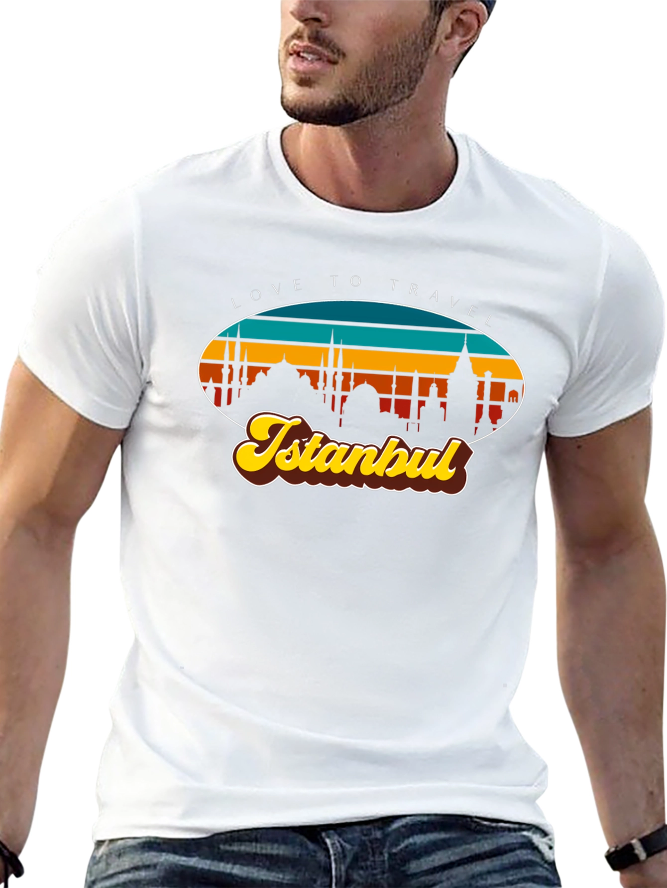 Istanbul Travel T-Shirt - Retro Skyline Design