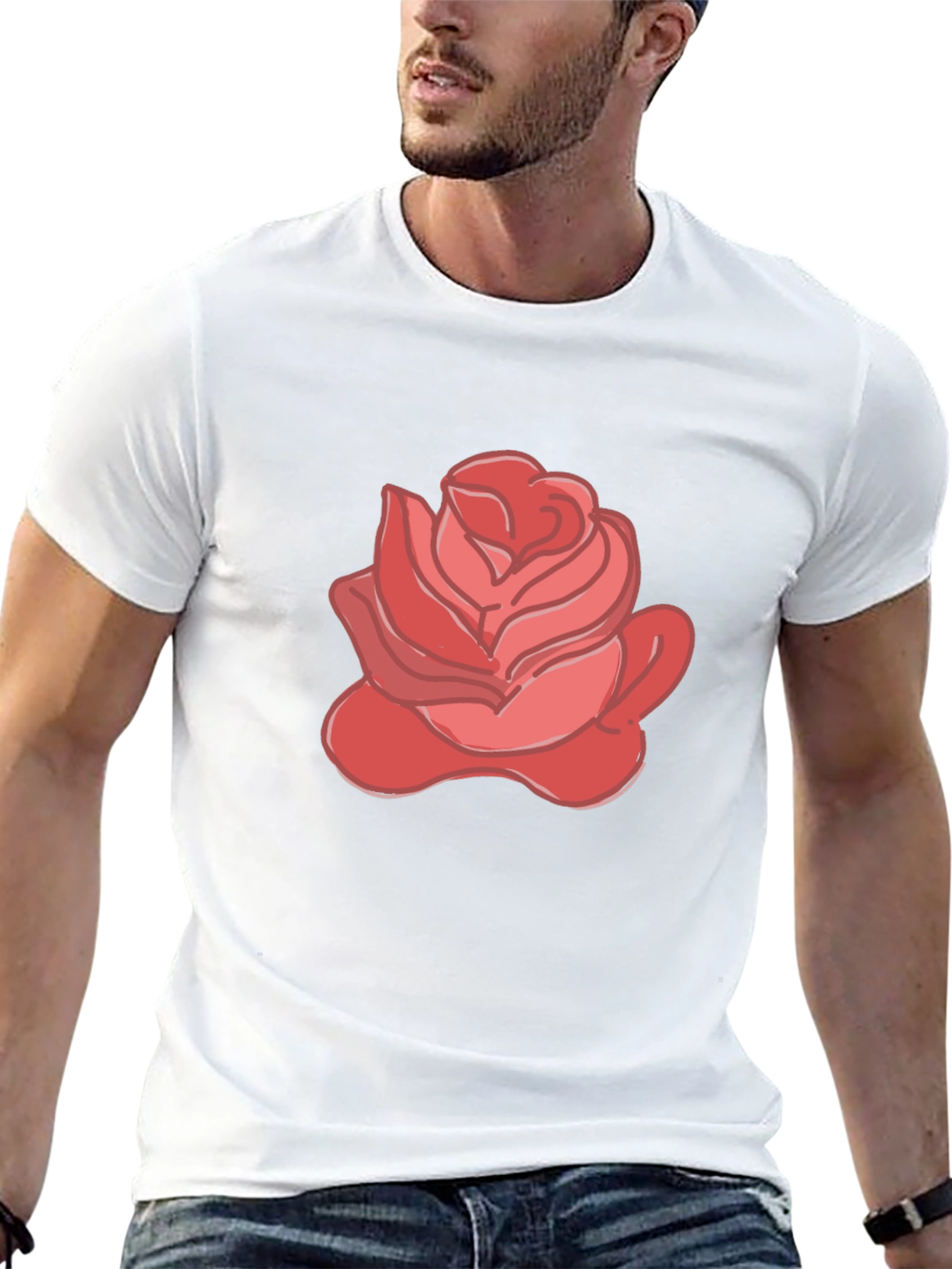 Rose Graphic Black Tee