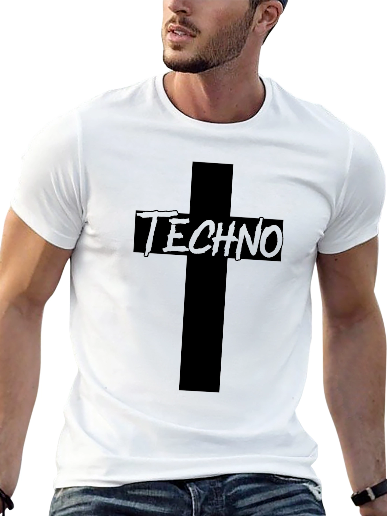 Techno Cross Graphic T-Shirt