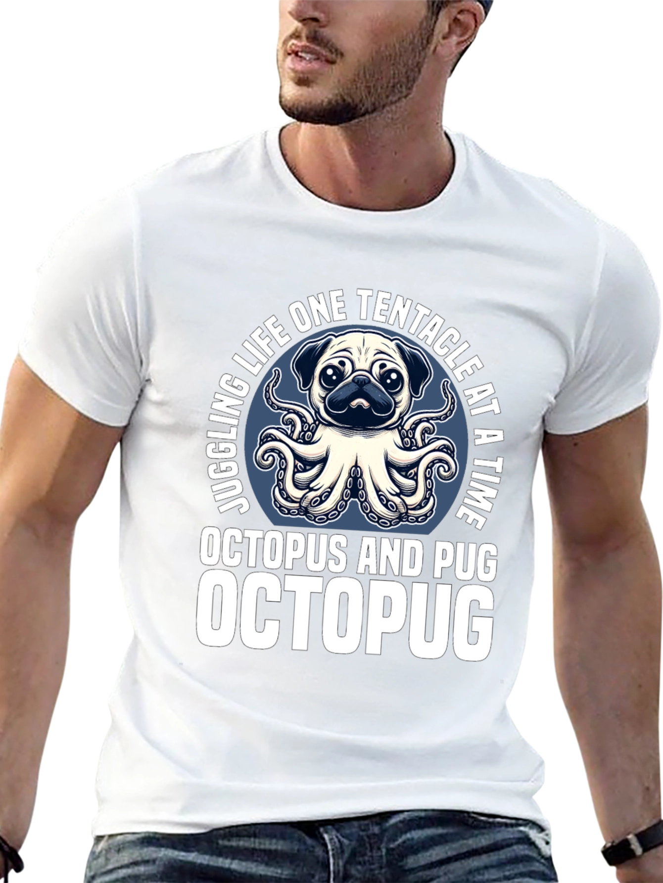 Octopus Pug Graphic T-Shirt - OctoPug