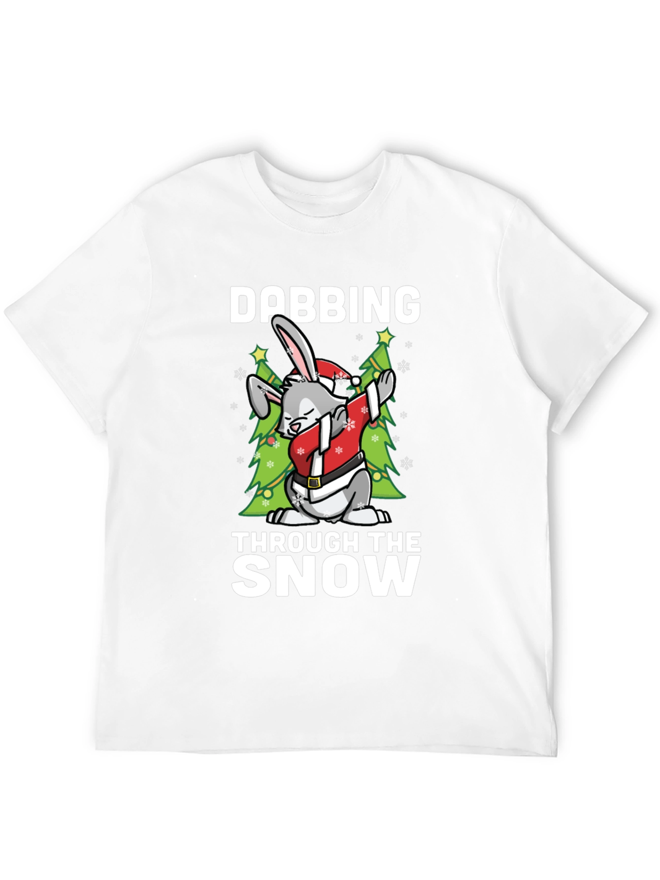 Dabbing Through The Snow Christmas Bunny T-Shirt