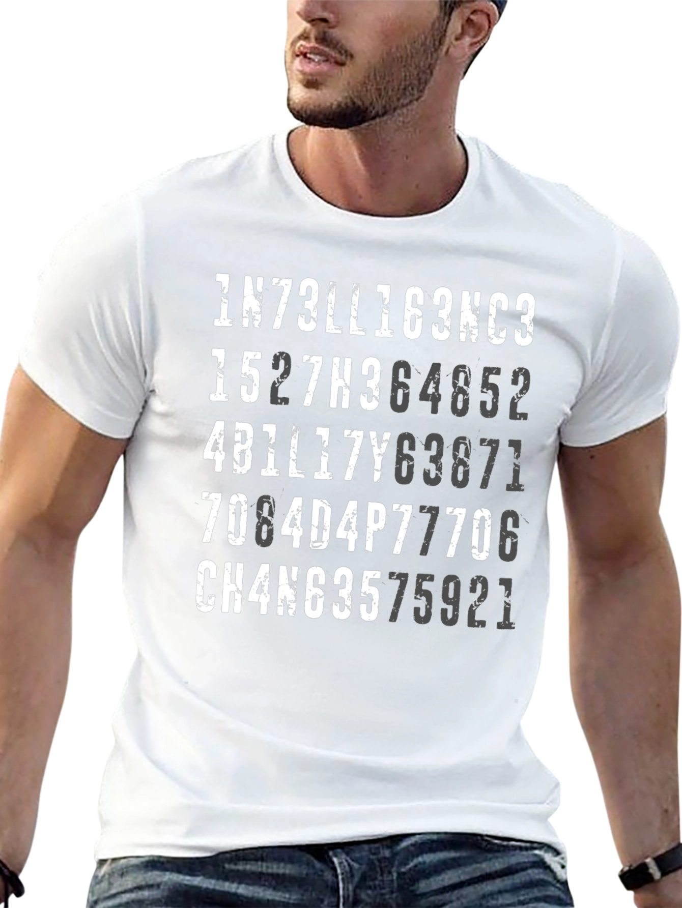 Intelligence Numerals Mens Black T-Shirt