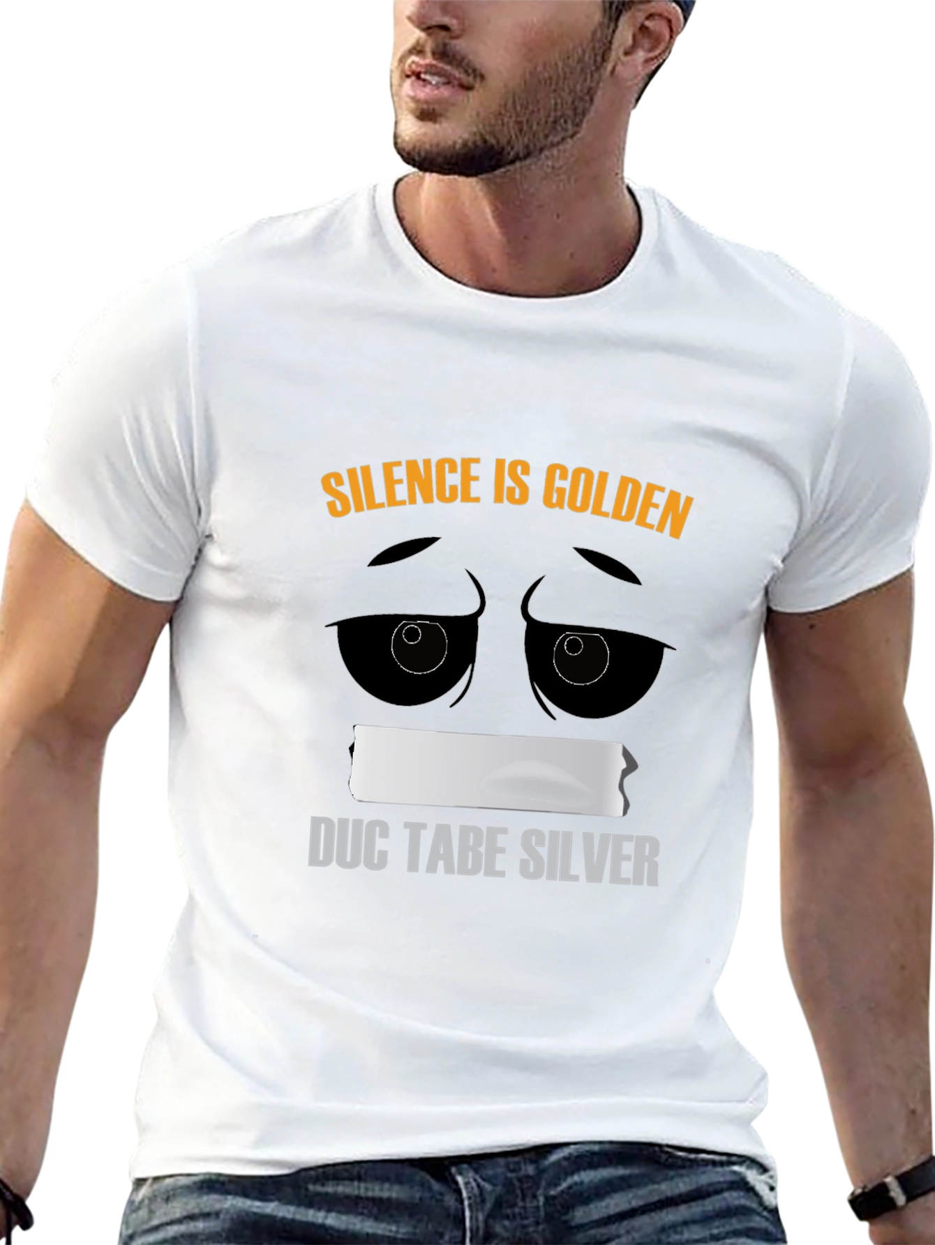 Silence is Golden Duct Tape Humor T-Shirt