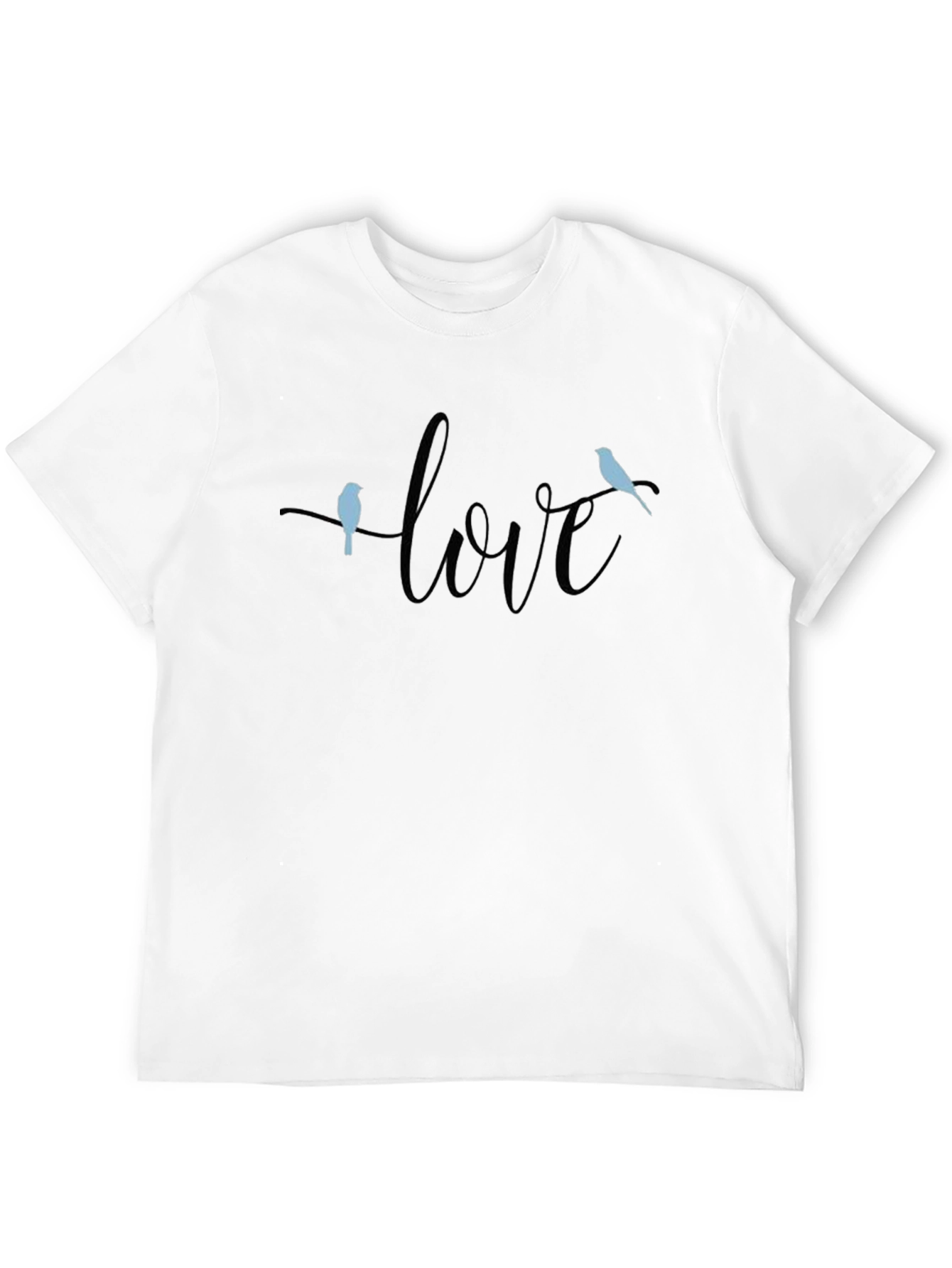 Love Birds Graphic Black T-Shirt