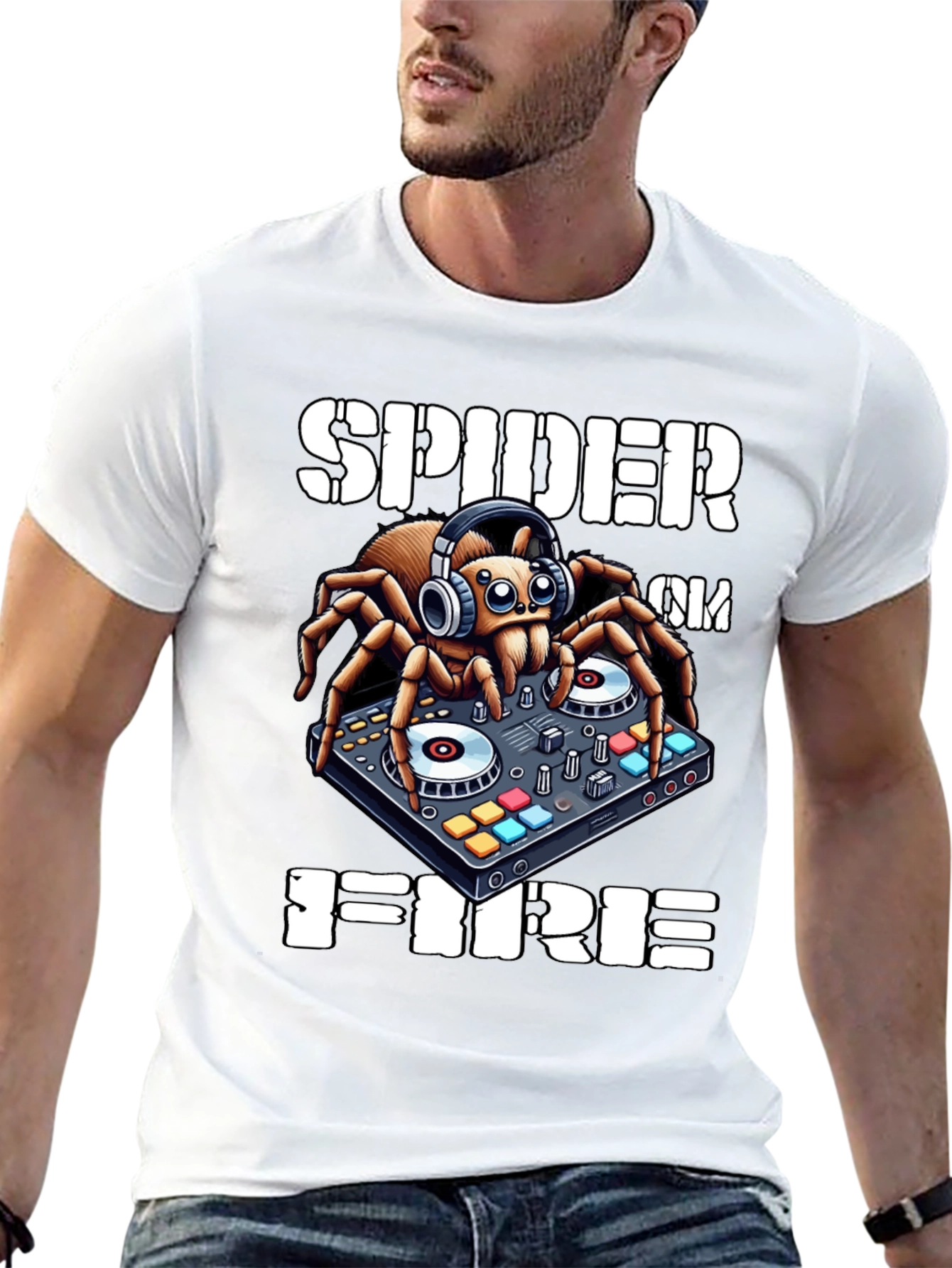 Spider DJ T-Shirt - Spider on Fire