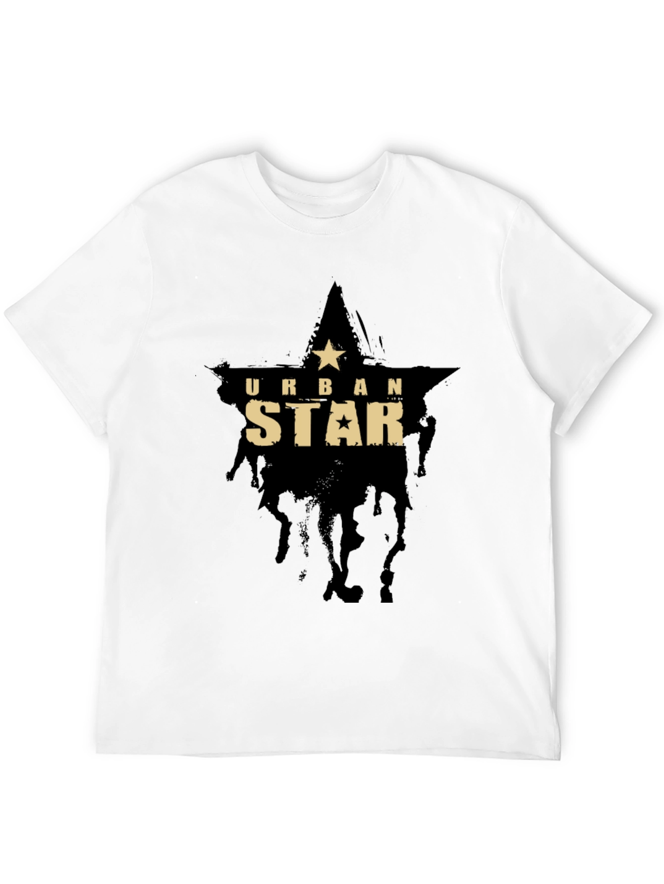 Urban Star Black Graphic Tee - Mens Casual T-Shirt