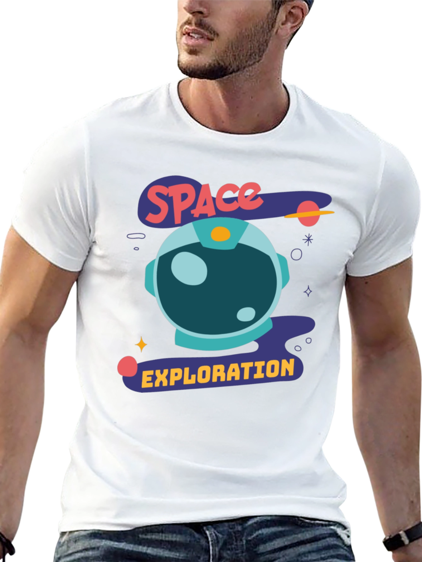 Space Exploration Graphic Tee - Black Astronaut Shirt