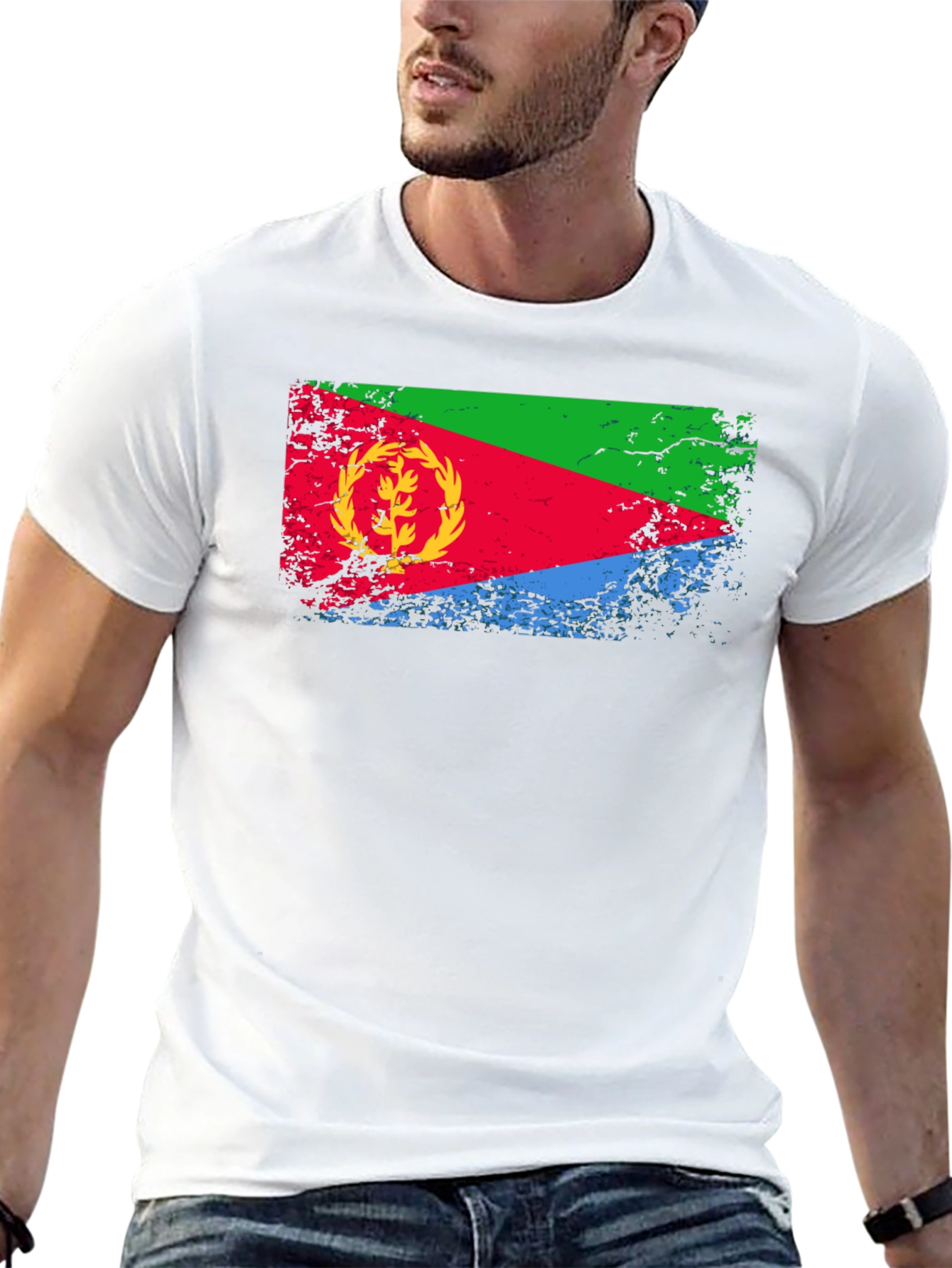 Eritrea Flag Graphic T-Shirt - Black Cotton Tee